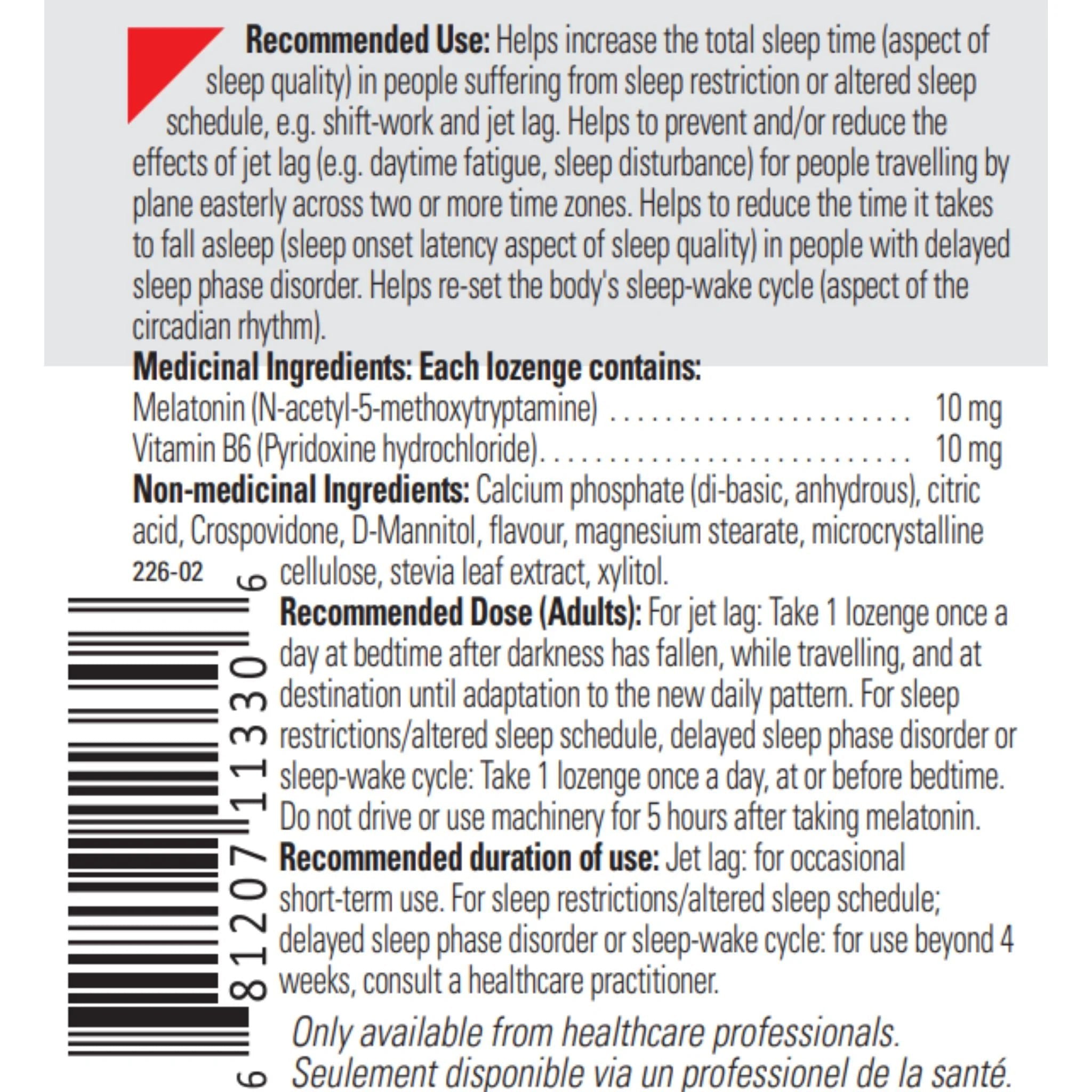 Biomed Melatonin B6 10 mg 60 Lozenges - Nature's Source Inc