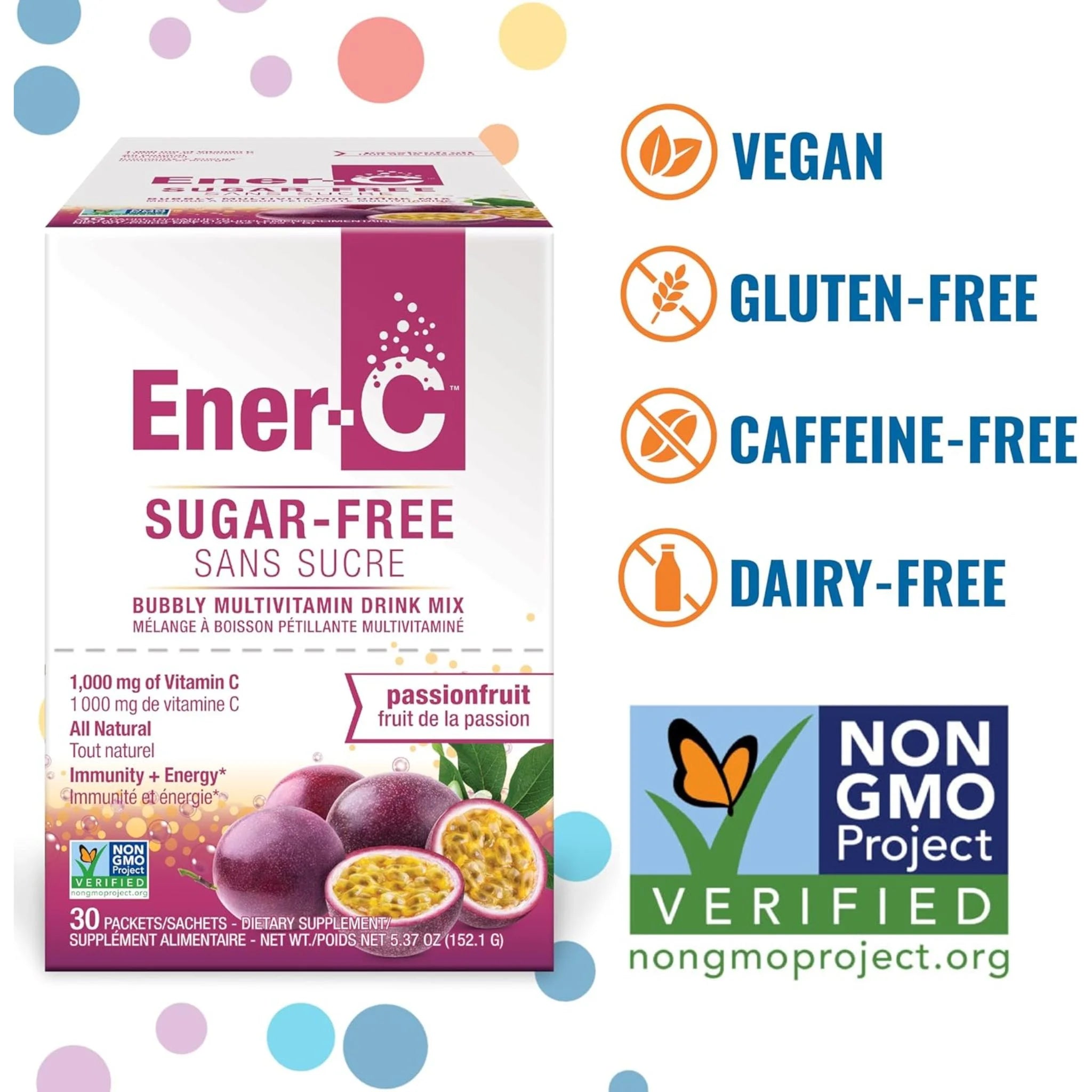 Ener-C Sugar Free Passionfruit 30 Packets - Nature's Source Inc