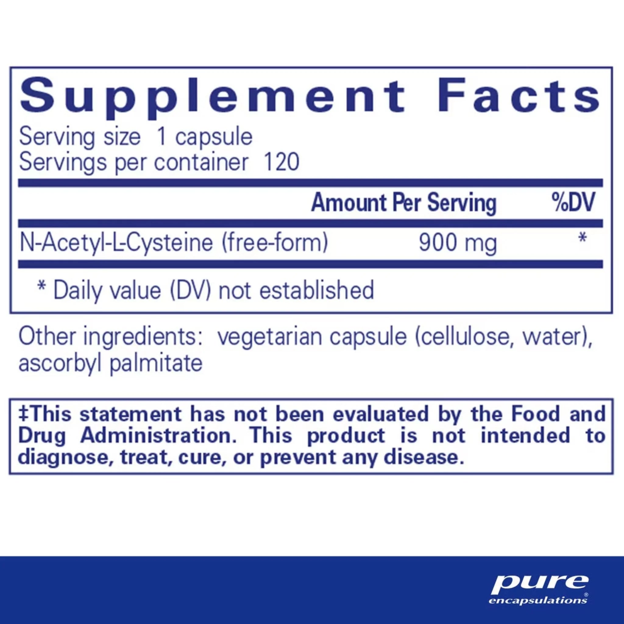 Pure Encapsulations NAC 900mg 120c - Nature's Source Inc