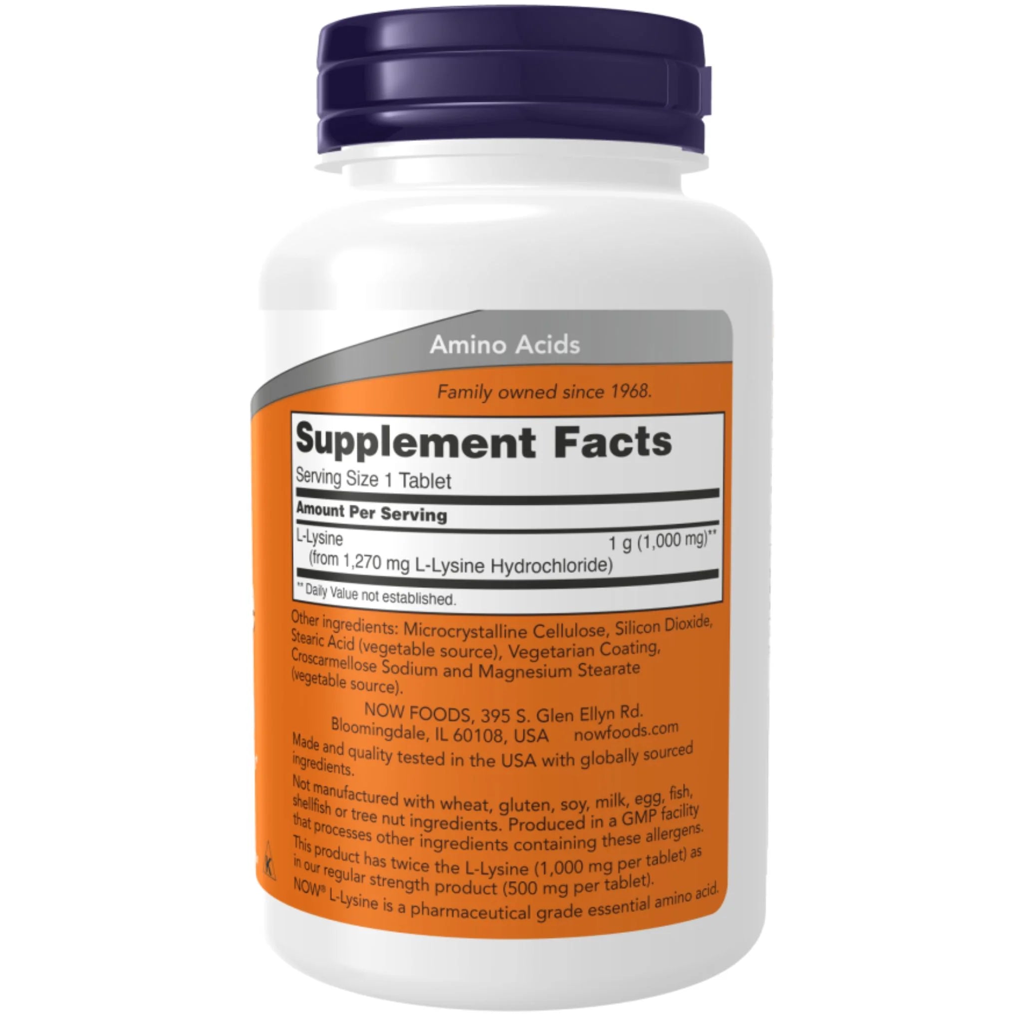 Now Double Strength L-Lysine 100 Veg-Tablets - Nature's Source Inc