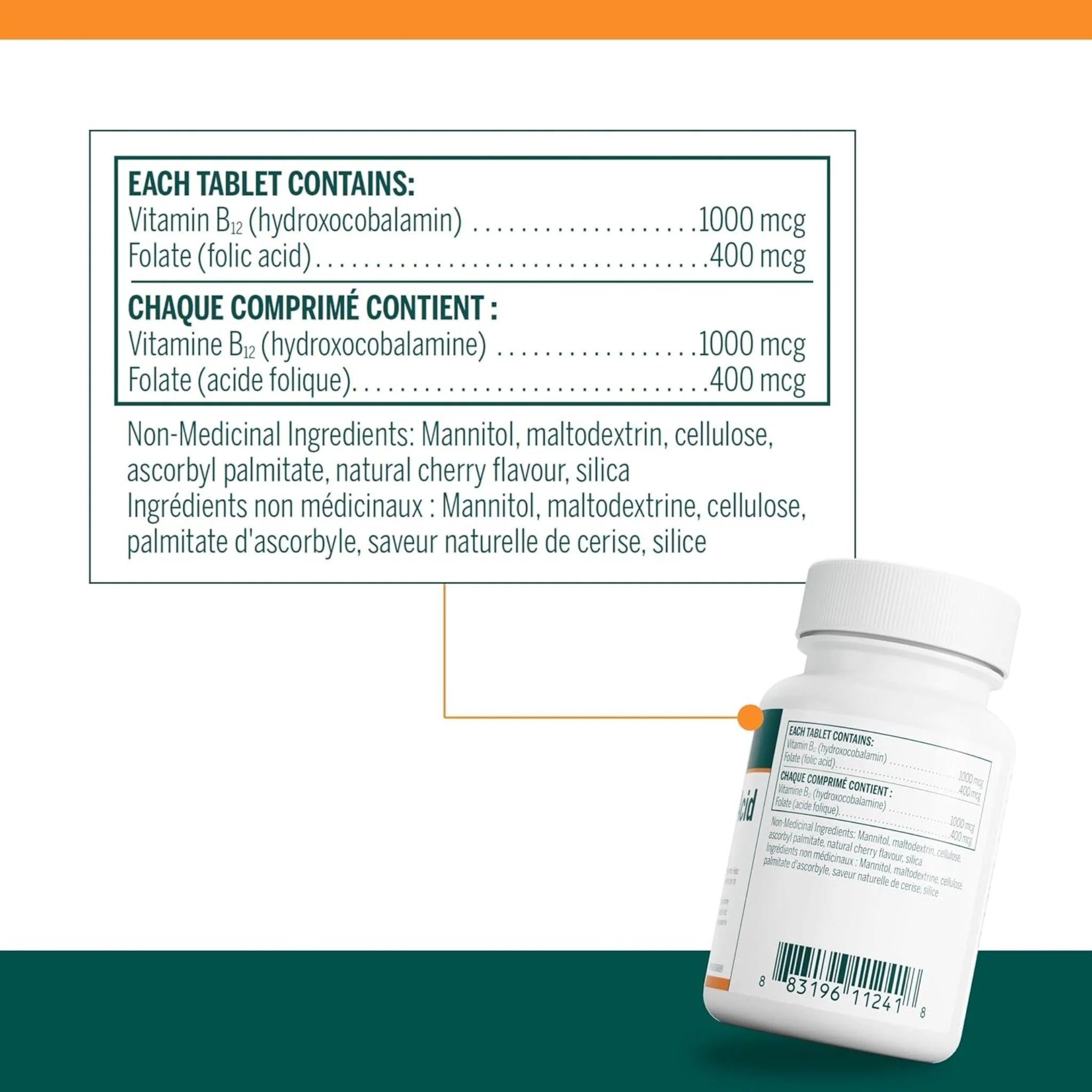 Genestra Brands Bio B12+ Folic Acid 60t - Nature's Source Inc