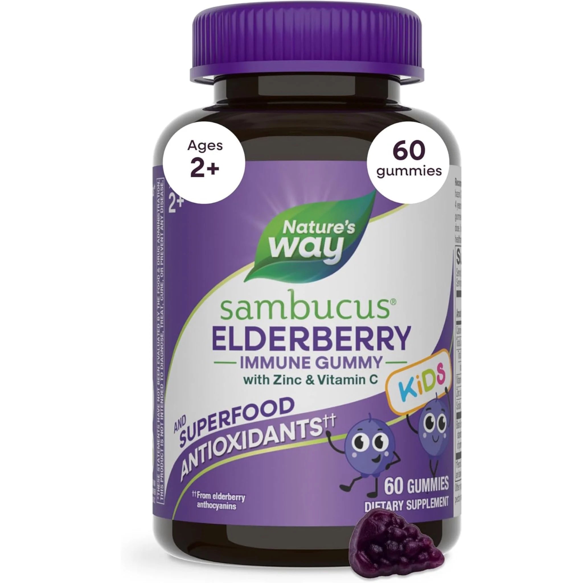 Nature's Way Sambucus Elderberry Kids 60 Gummies - Nature's Source Inc