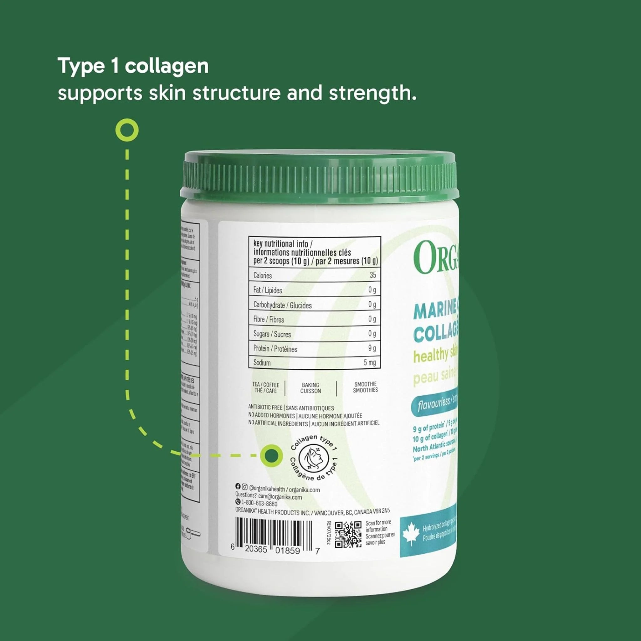 Organika Pure Marine Collagen 250g - Nature's Source Inc