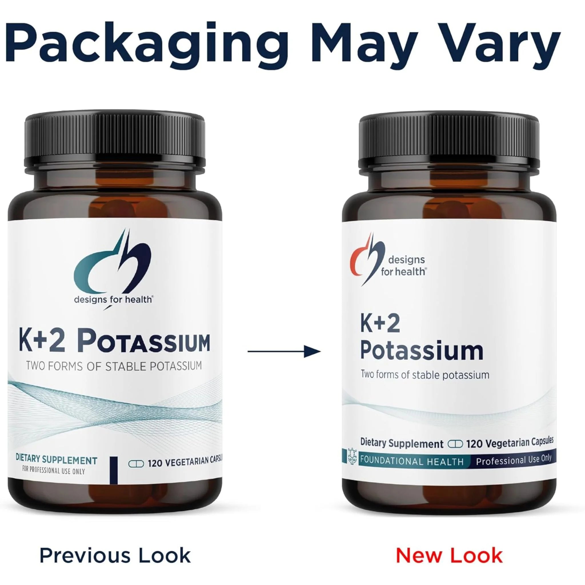 Designs for Health K+2 Potassium 300mg 120 Veg Capsules - Nature's Source Inc