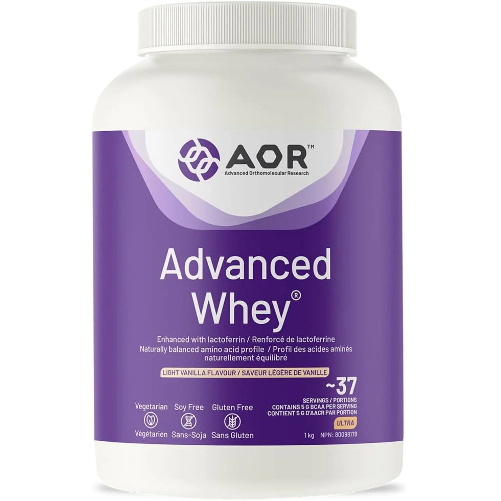 AOR Advanced Whey Protein Vanilla 1kg - Nature's Source Inc