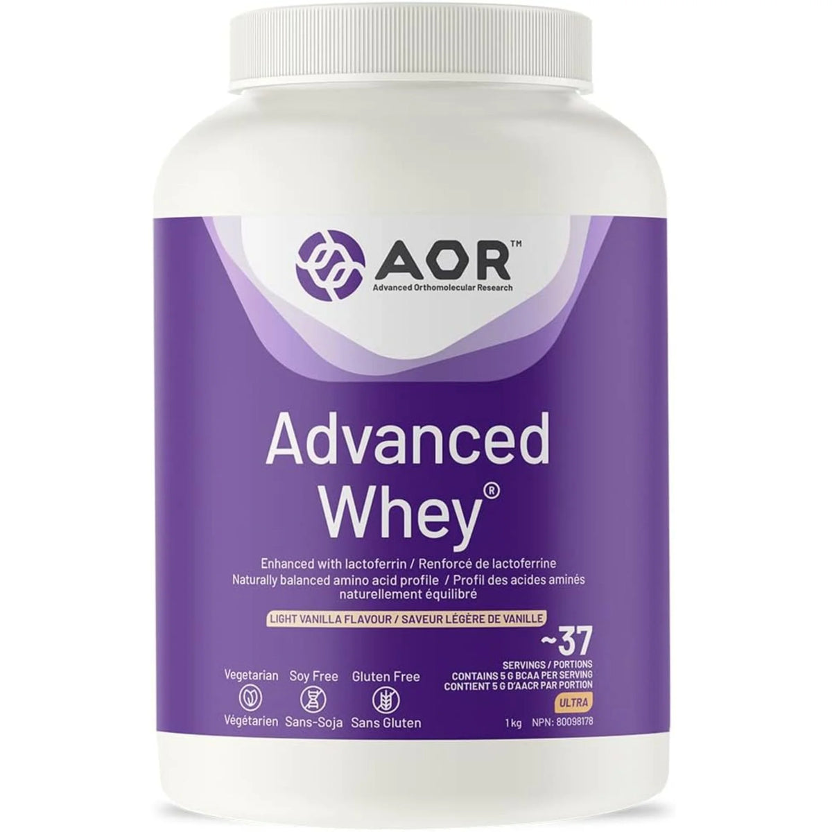 AOR Advanced Whey Protein Vanilla 1kg - Nature's Source Inc
