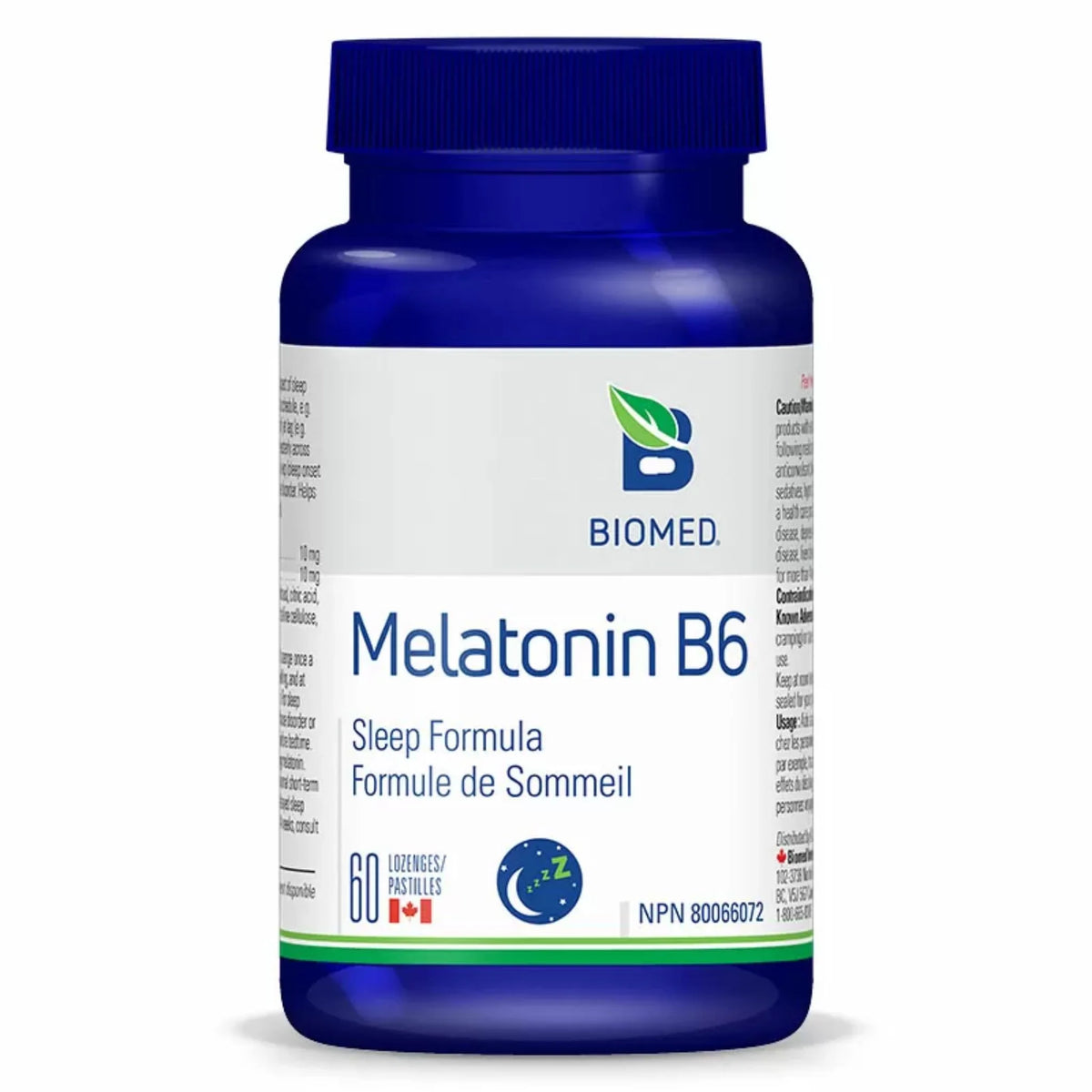 Biomed Melatonin B6 10 mg 60 Lozenges - Nature's Source Inc