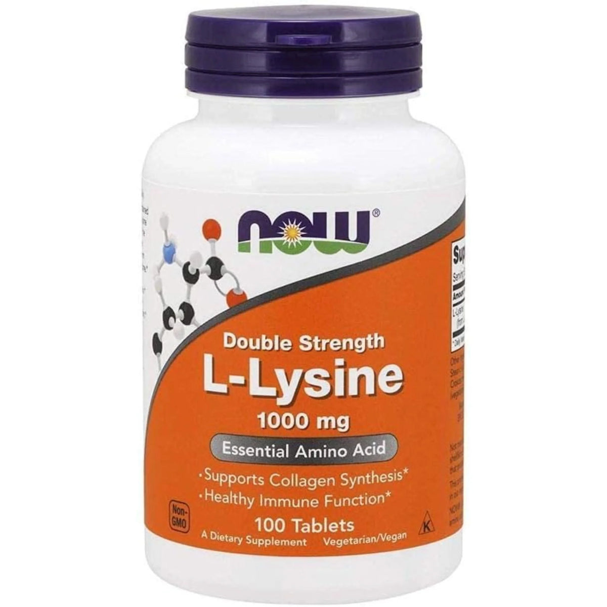 Now Double Strength L-Lysine 100 Veg-Tablets - Nature's Source Inc