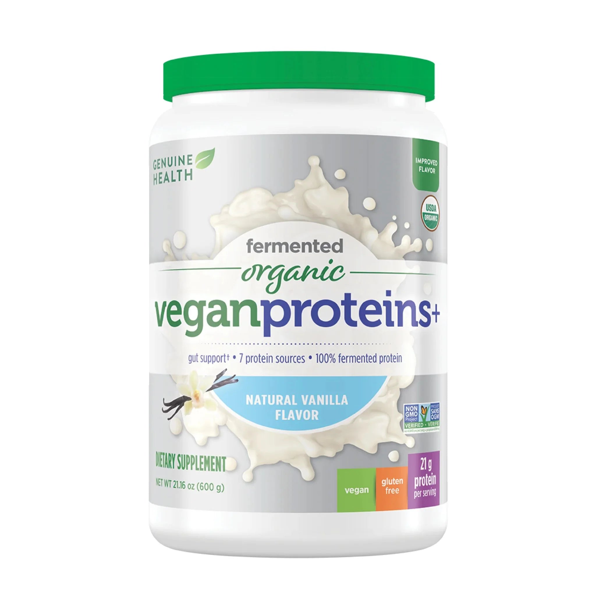 Genuine Health Fermented Vegan Protein Vanilla 600g - Nature's Source Inc