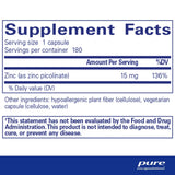 Pure Encapsulations Zinc 15 180C