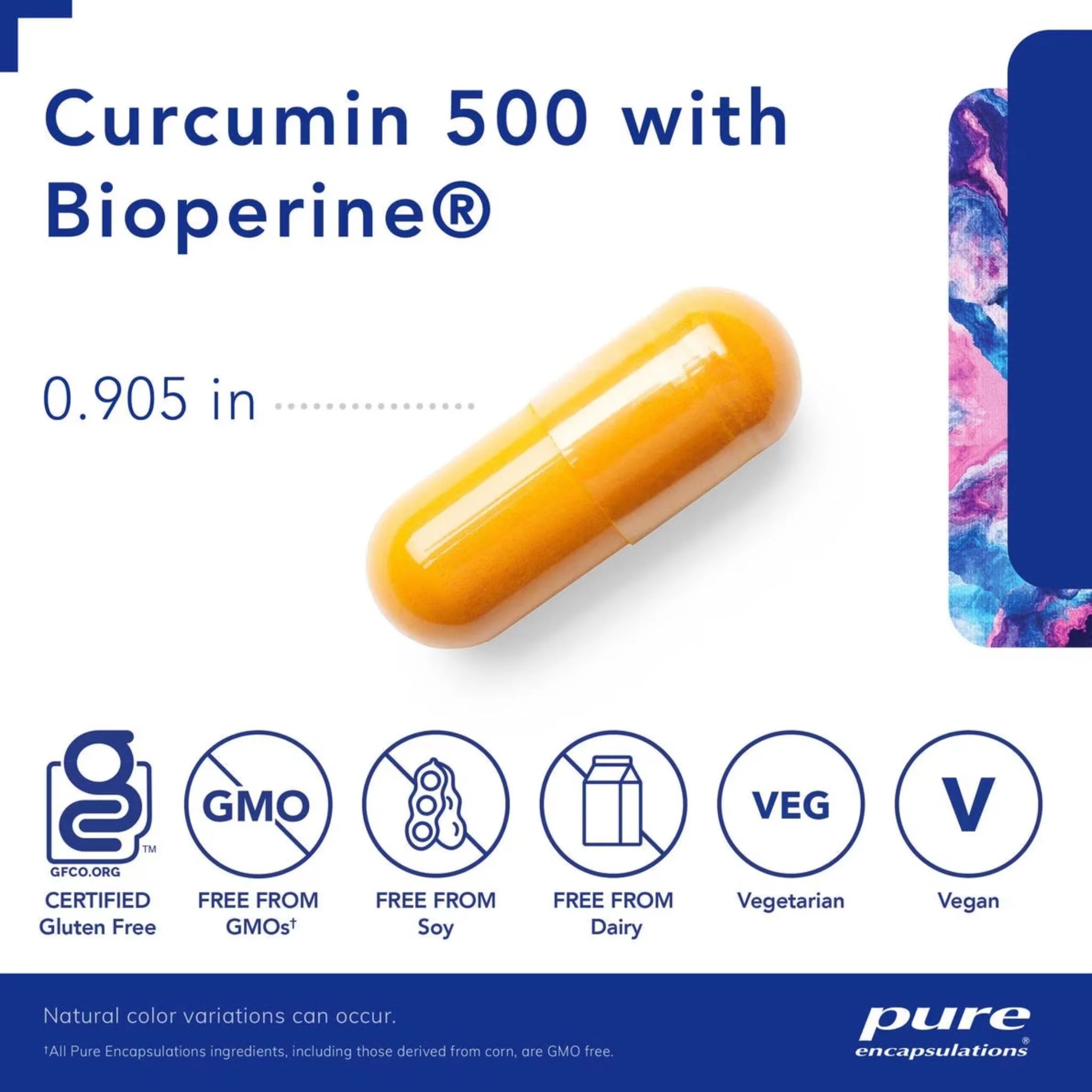 Pure Encapsulations Curcumin 500 With Bioperine 60 Capsules - Nature's Source Inc