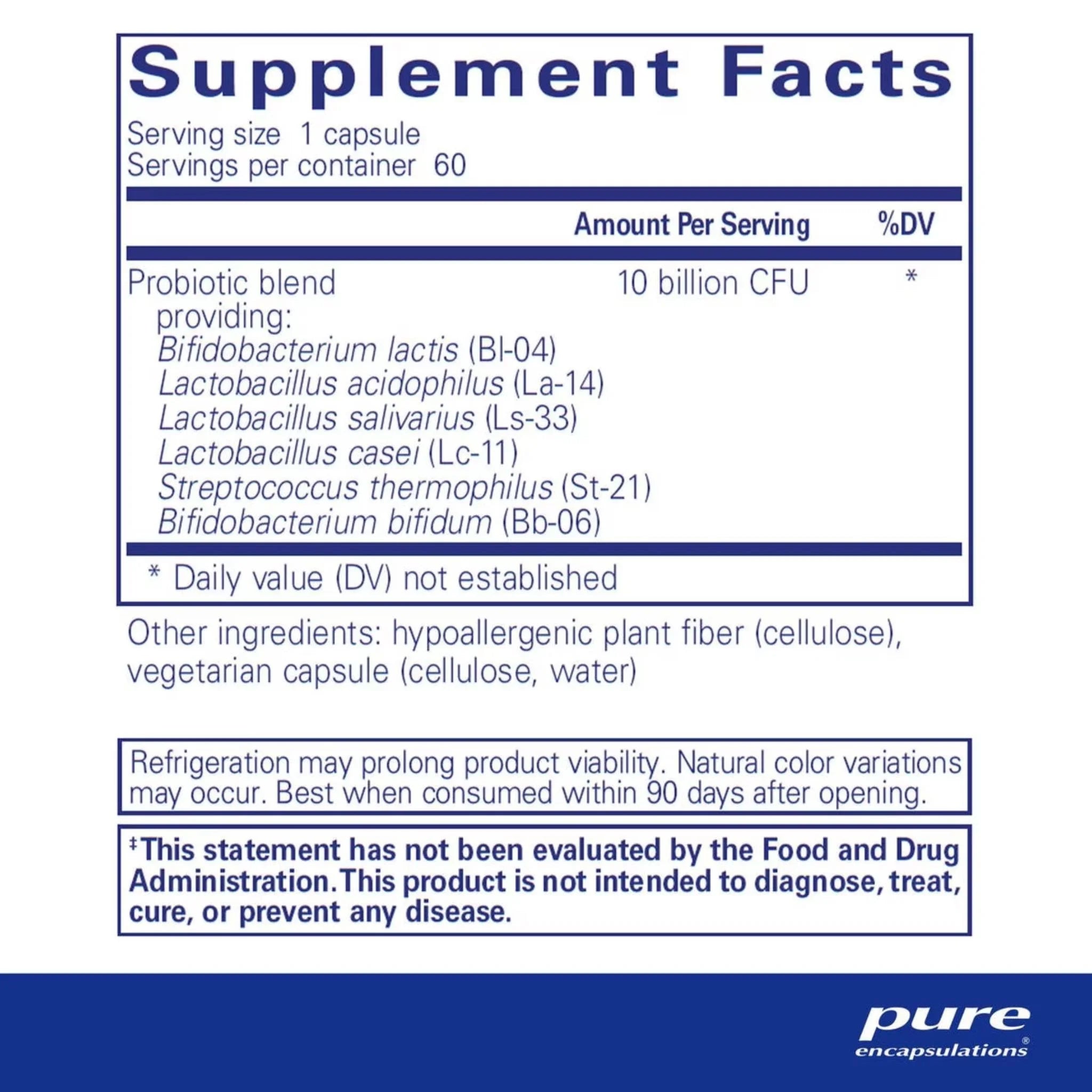 Pure Encapsulations Probiotic G.I. - 60 Capsules - Nature's Source Inc