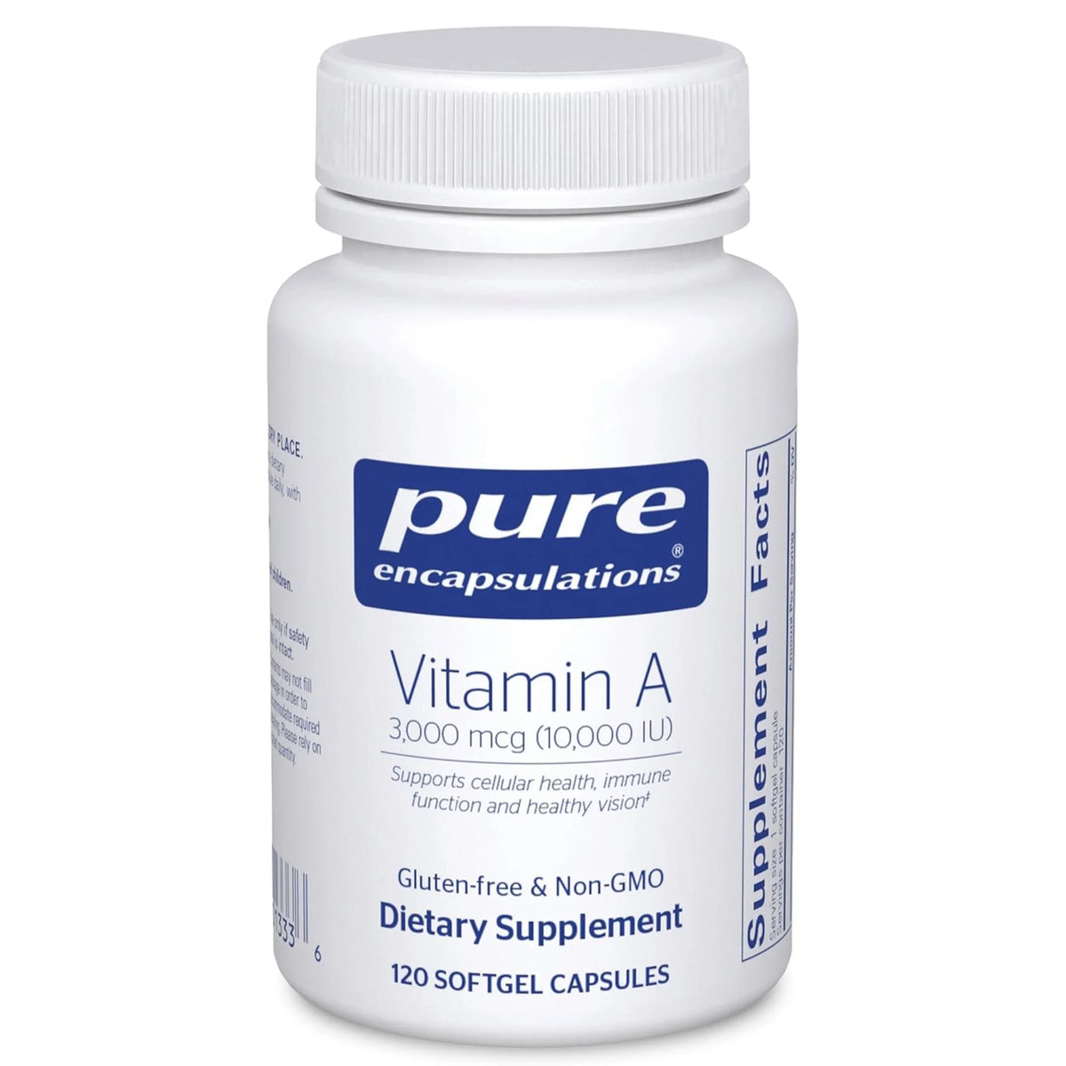 Pure Encapsulations Vitamin A 3,000 mcg (10,000 IU) - 120 Softgels