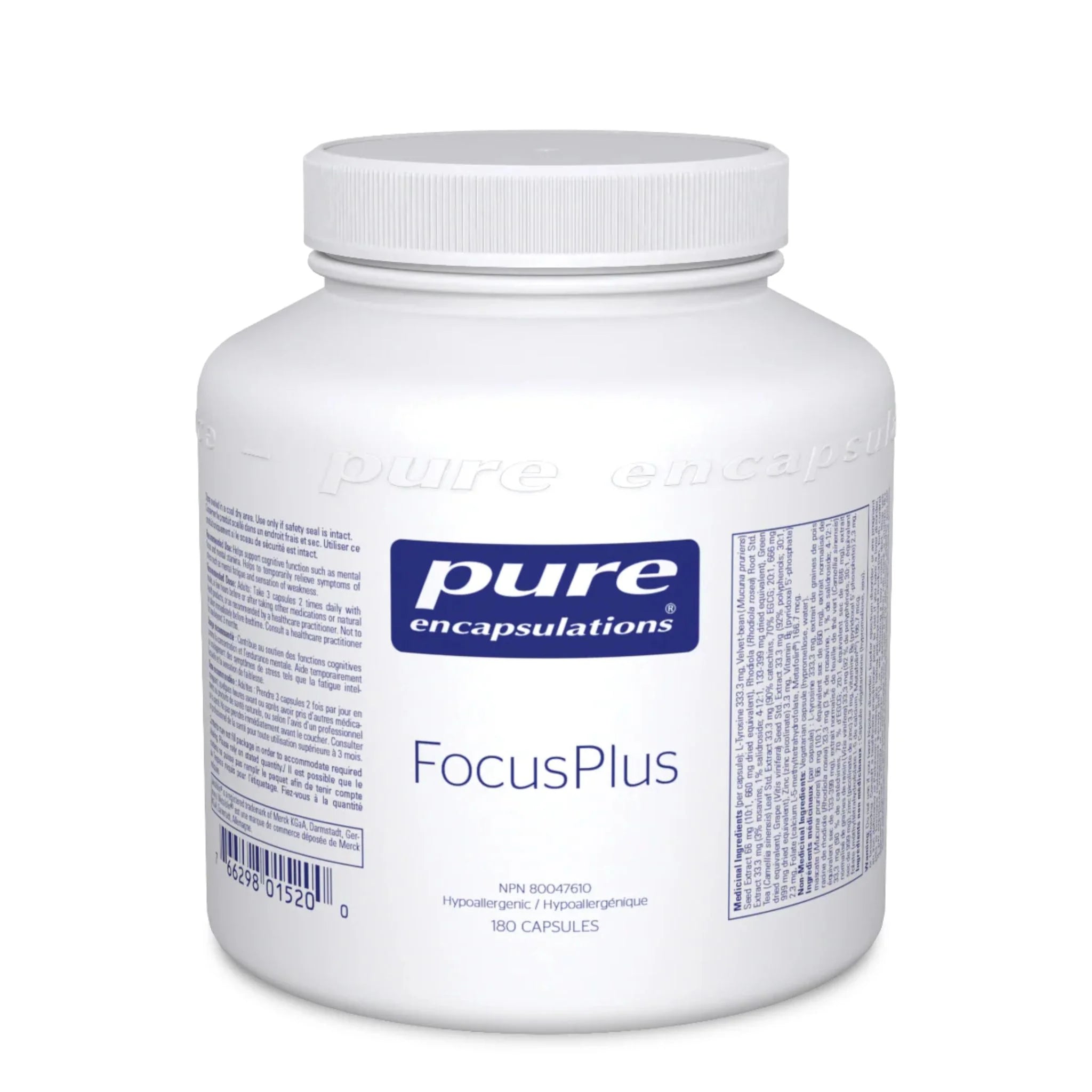 Pure Encapsulations Focus Plus 180 Capsules - Nature's Source Inc