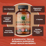 Pure Lab Vitamins Magnesium Glycinate L-Taurine CoenzymeQ10 120 v-caps