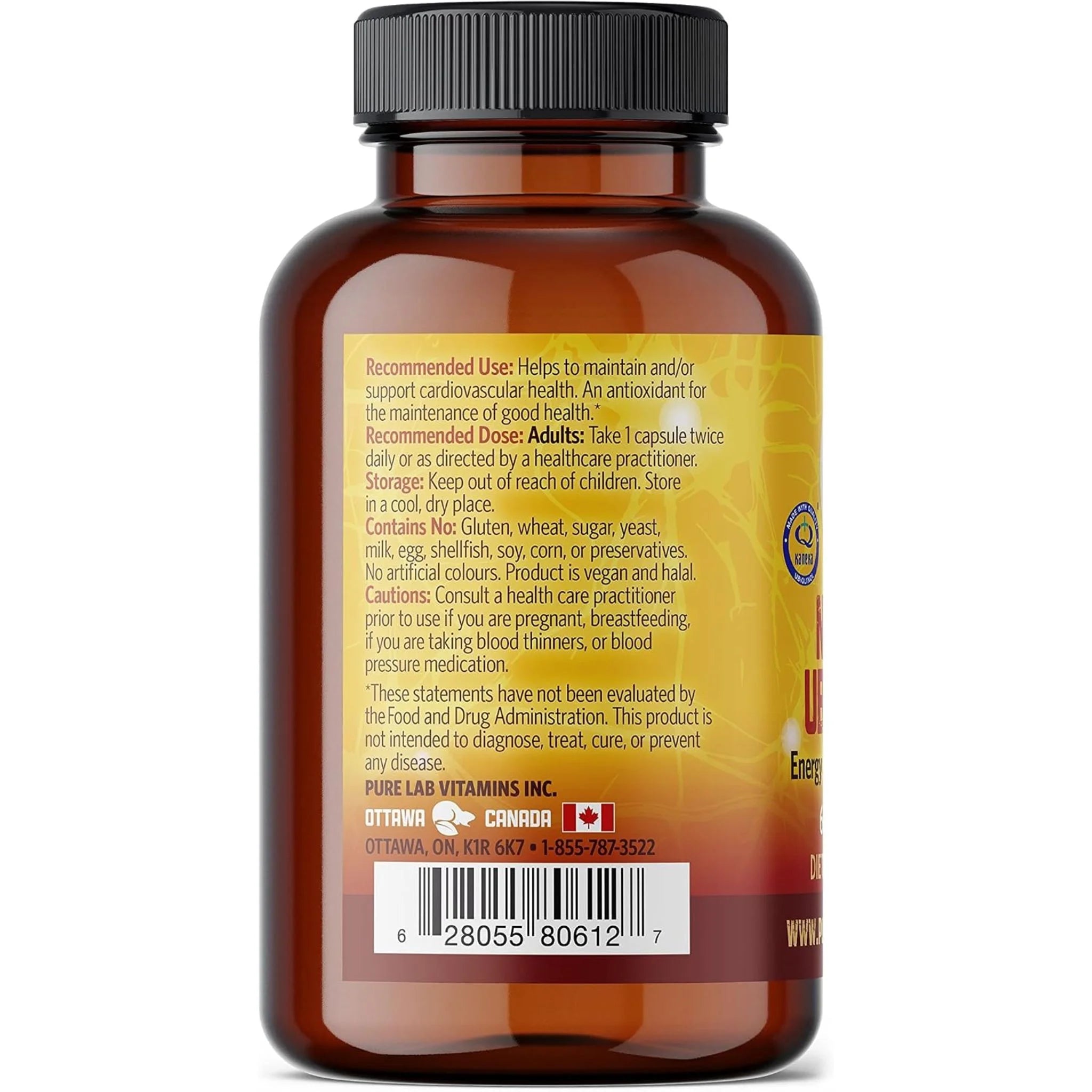 Pure Lab Vitamins NADH+Ubiquinol (60 Veg Caps)