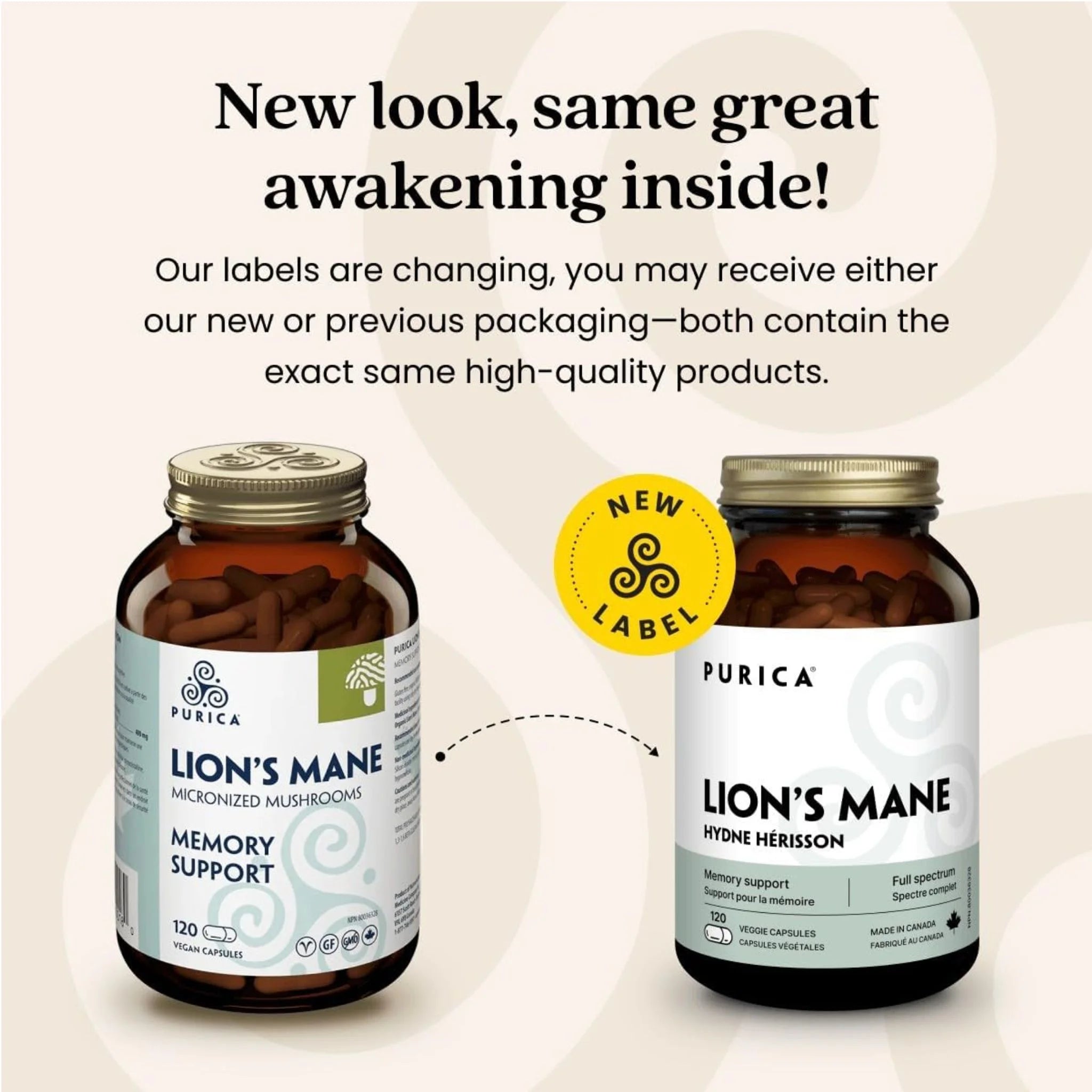 Purica Lion's Mane (Micronized Mushroom) 120 Vegan Capsules