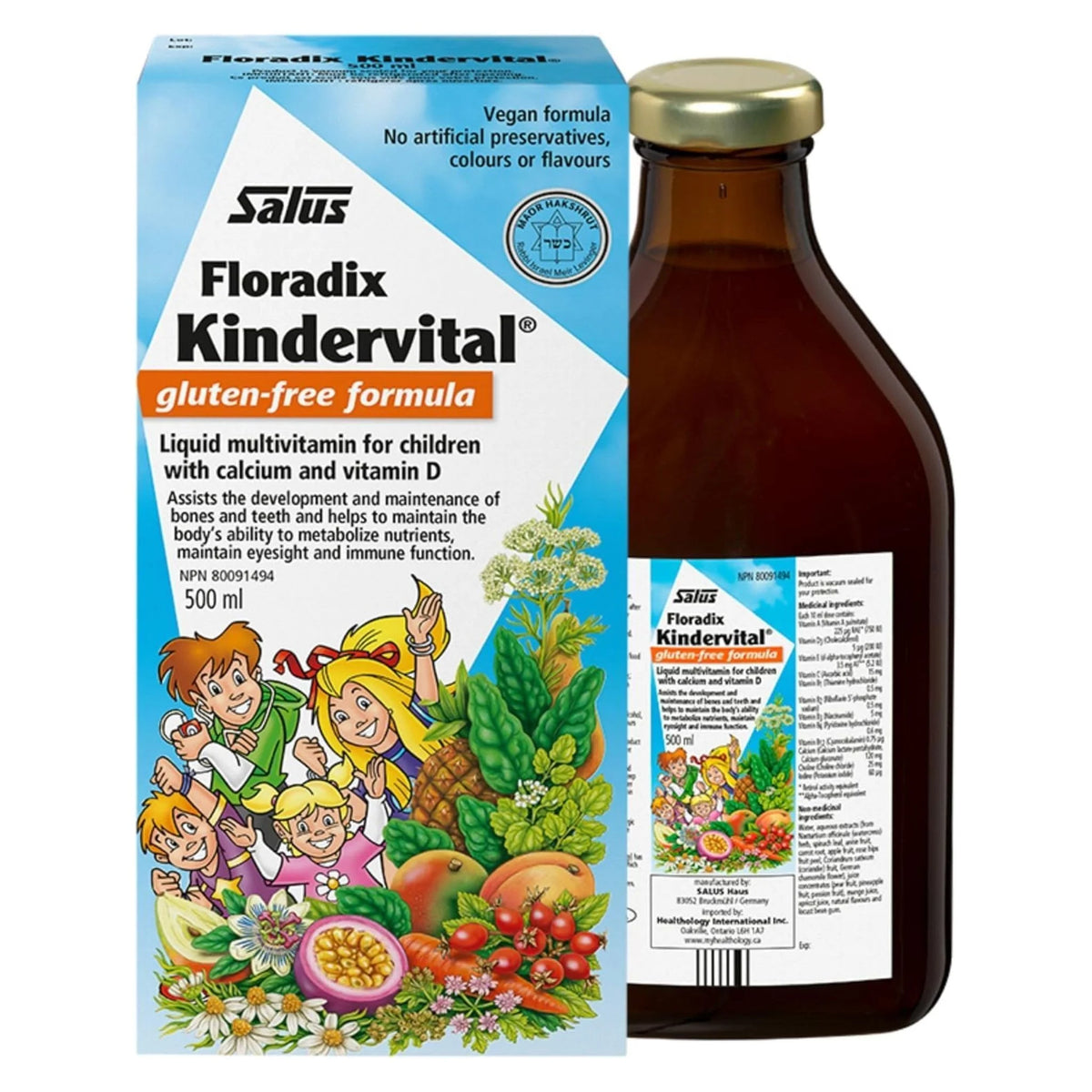 Salus Kindervital Liquid Multivitamin for Children (500 ml) - Nature's Source Inc