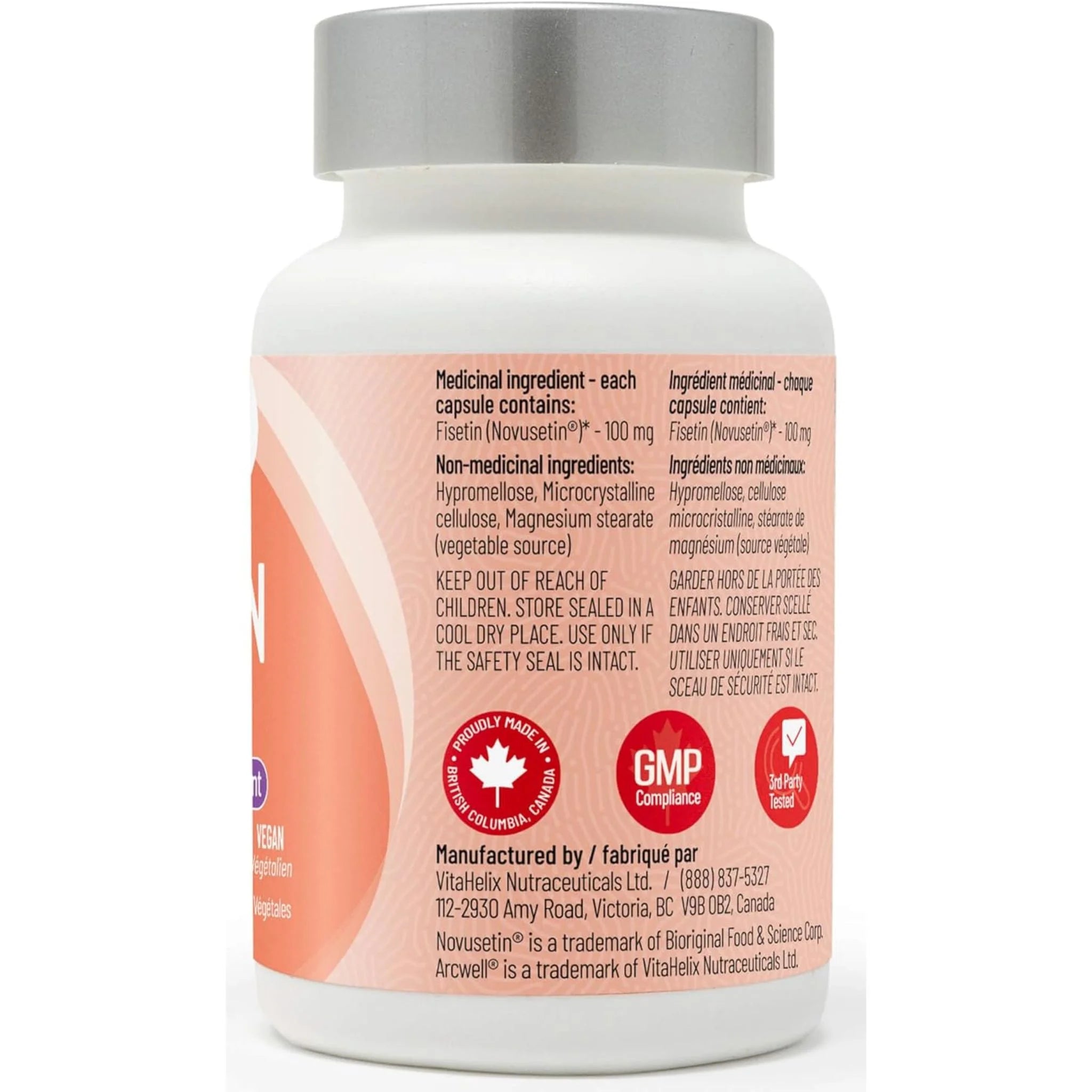Arcwell Fisetin 100mg 30 Vegetable Capsules - Nature's Source Inc
