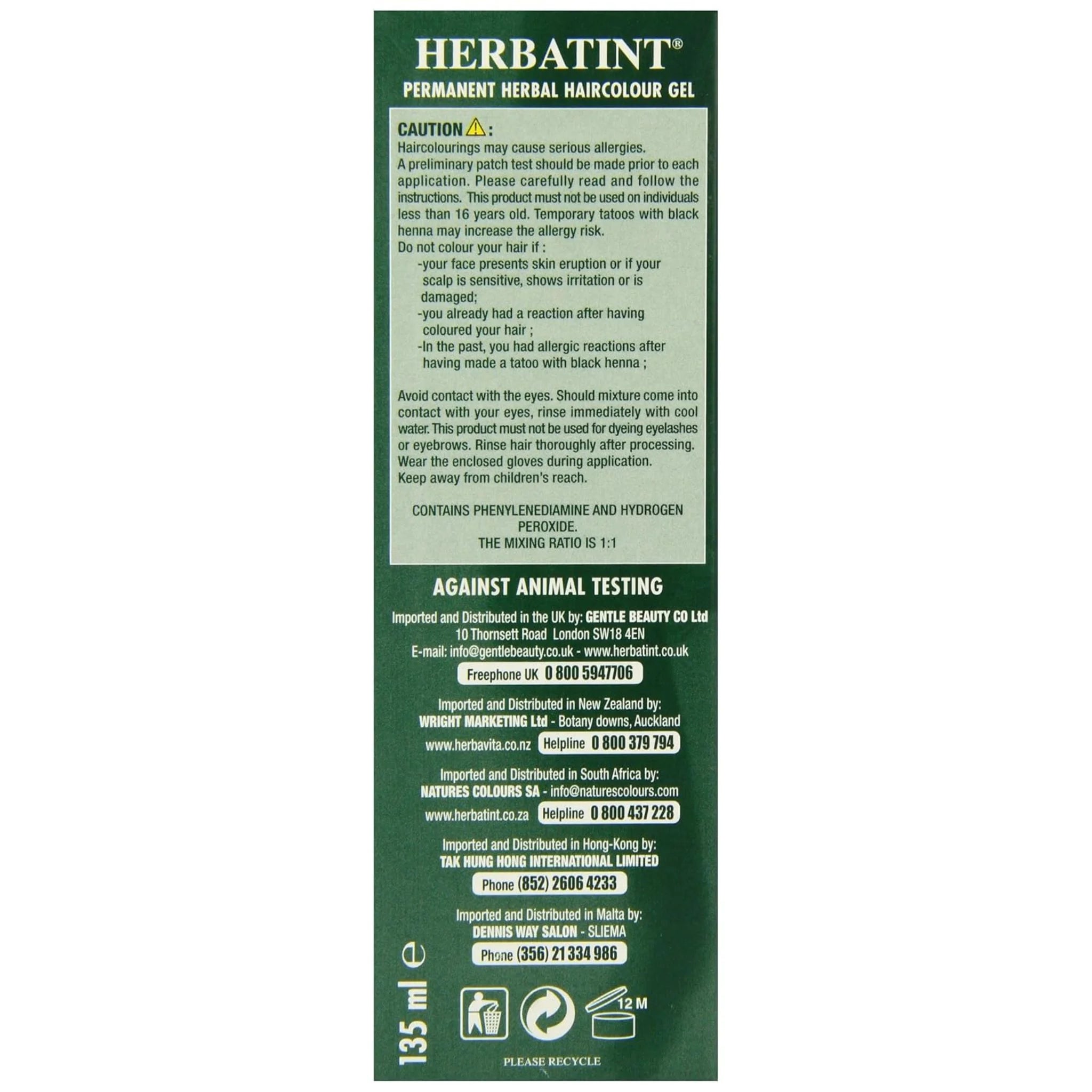 Herbatint R 5 Light Copper Chestnut H 135ml - Nature's Source Inc