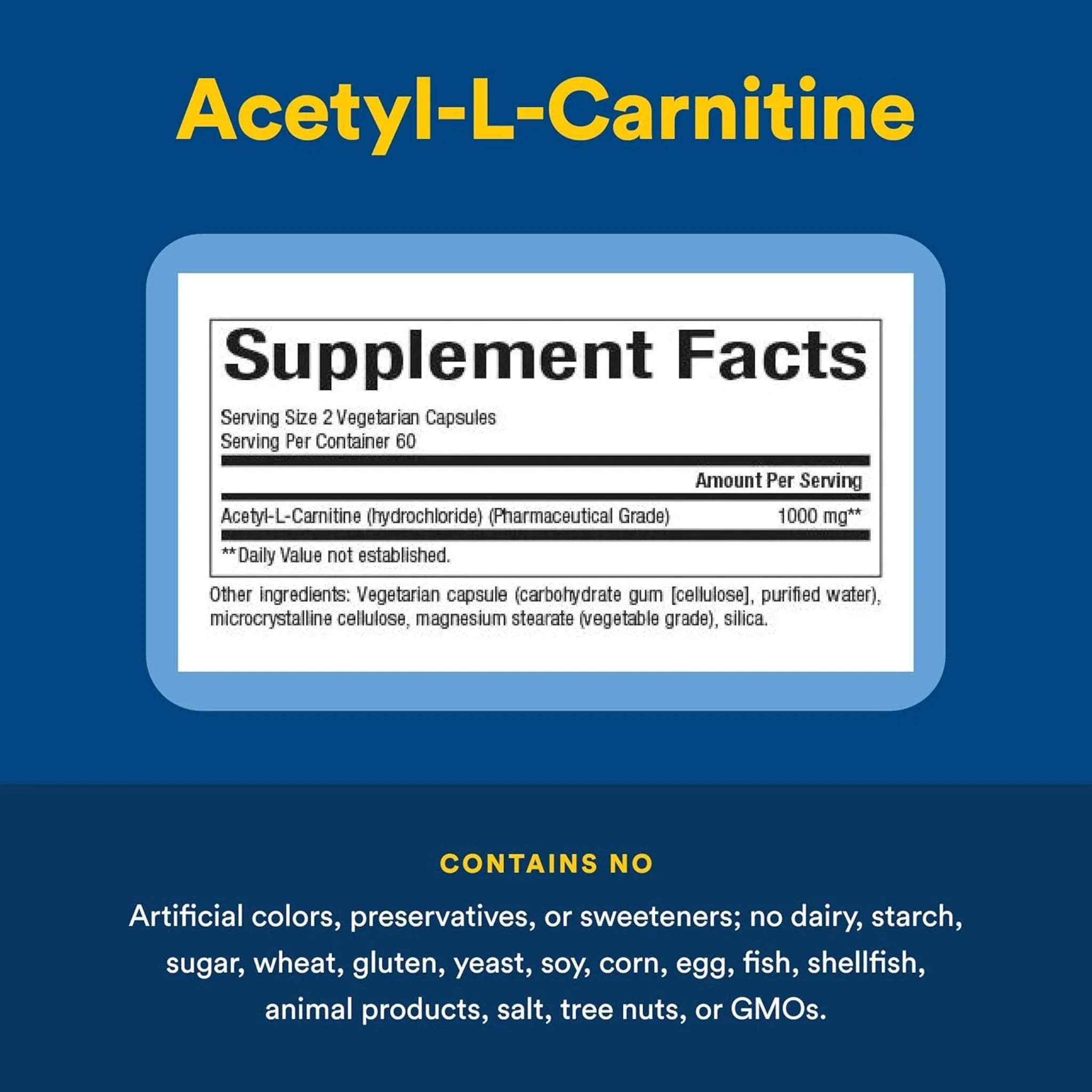 Natural Factors AcetylLCarnitine 500 mg 60vc - Nature's Source Inc