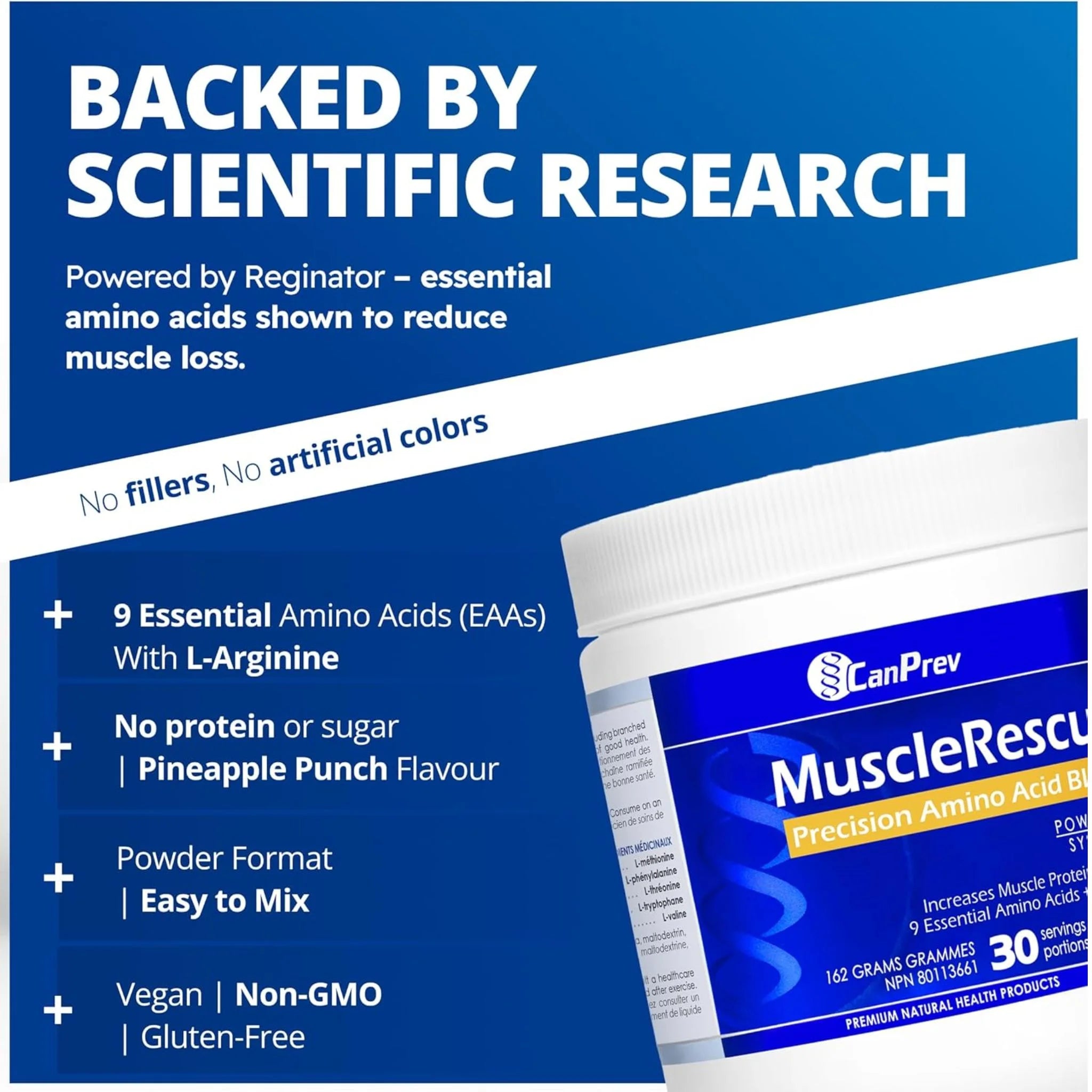 CanPrev MuscleRescue Pineapple Punch 162g - Nature's Source Inc