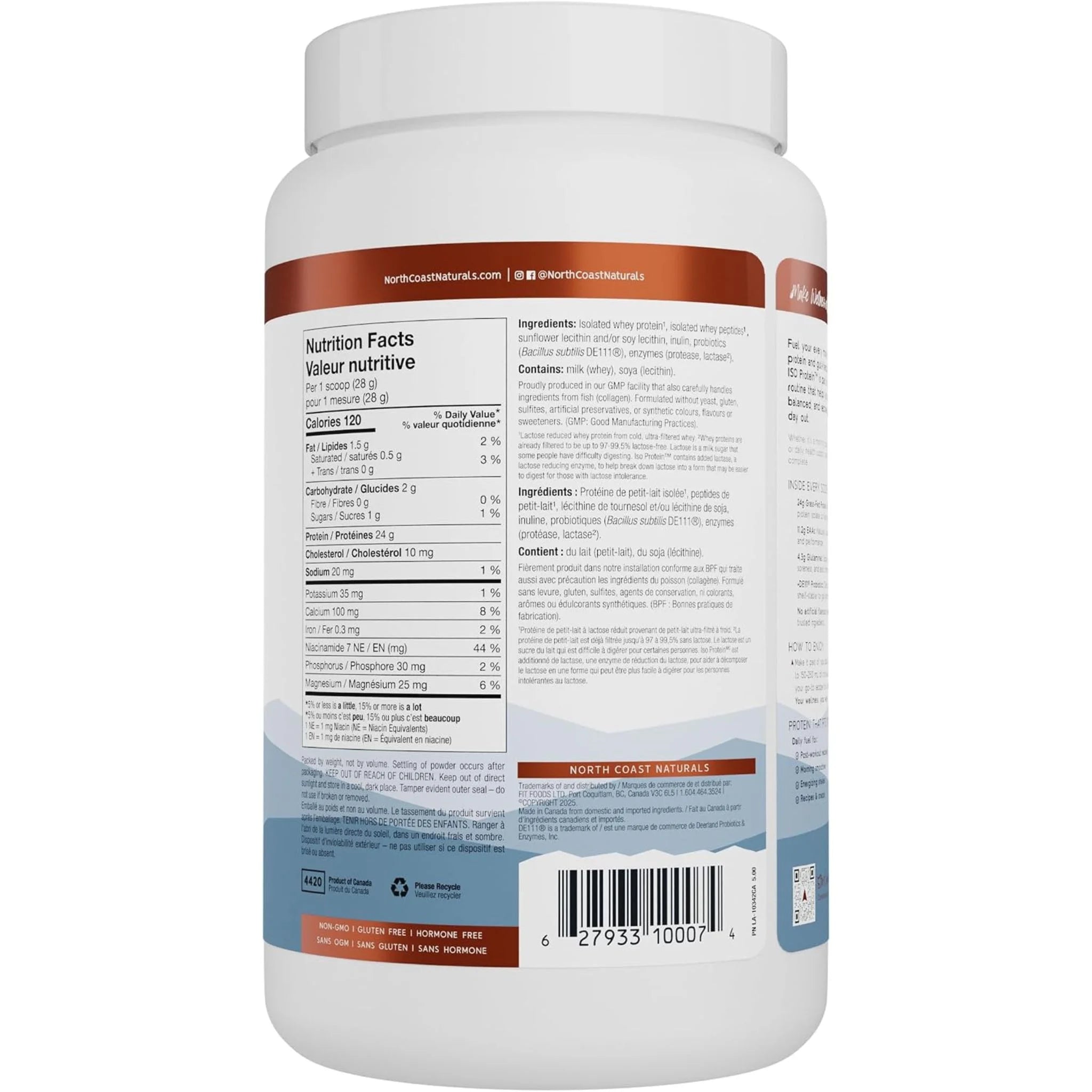 North Coast Naturals Unflavored ISO Protein 100 - 680g - Nature's Source Inc