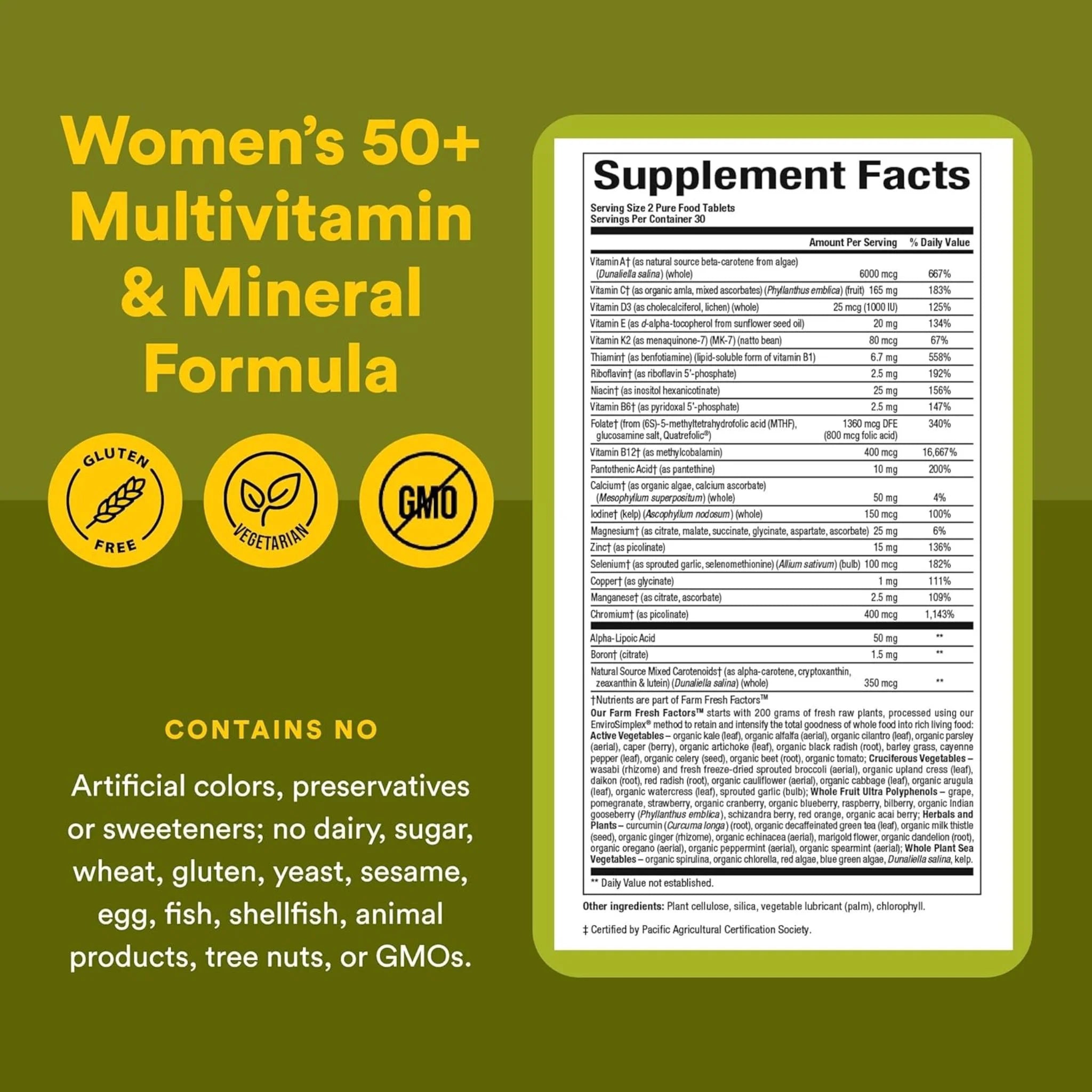 Natural Factors Whole Earth & Sea Women's Multi 50 (60 t) - Nature's Source Inc