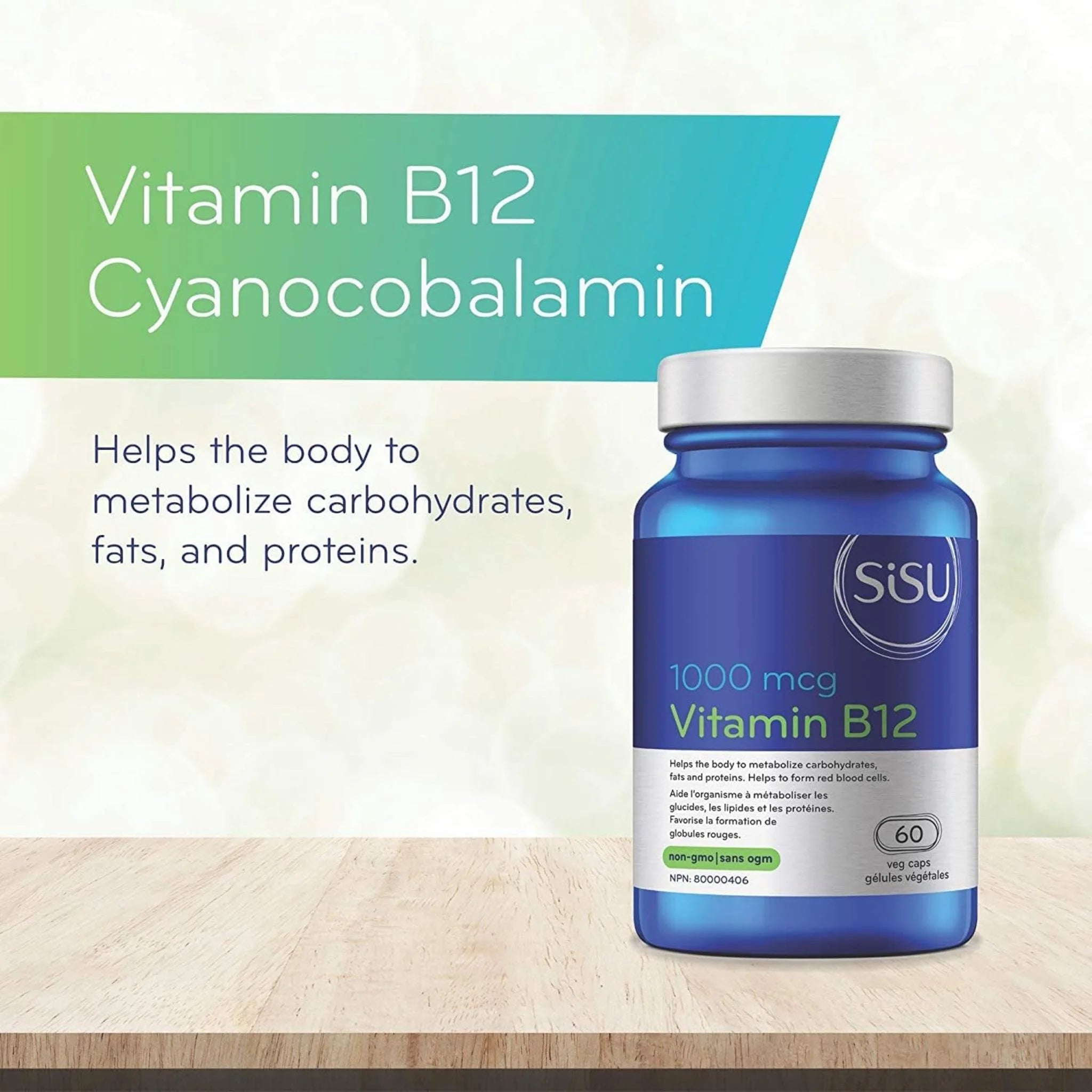 SISU B12 1000mcg - Cyanocobalamin 60 vcap