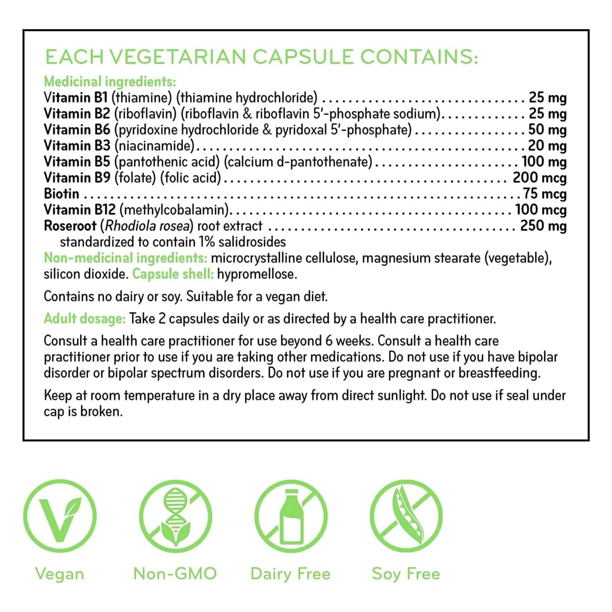 Sisu B Calm w - Rhodiola - 120 Veg Capsules - Nature's Source Inc