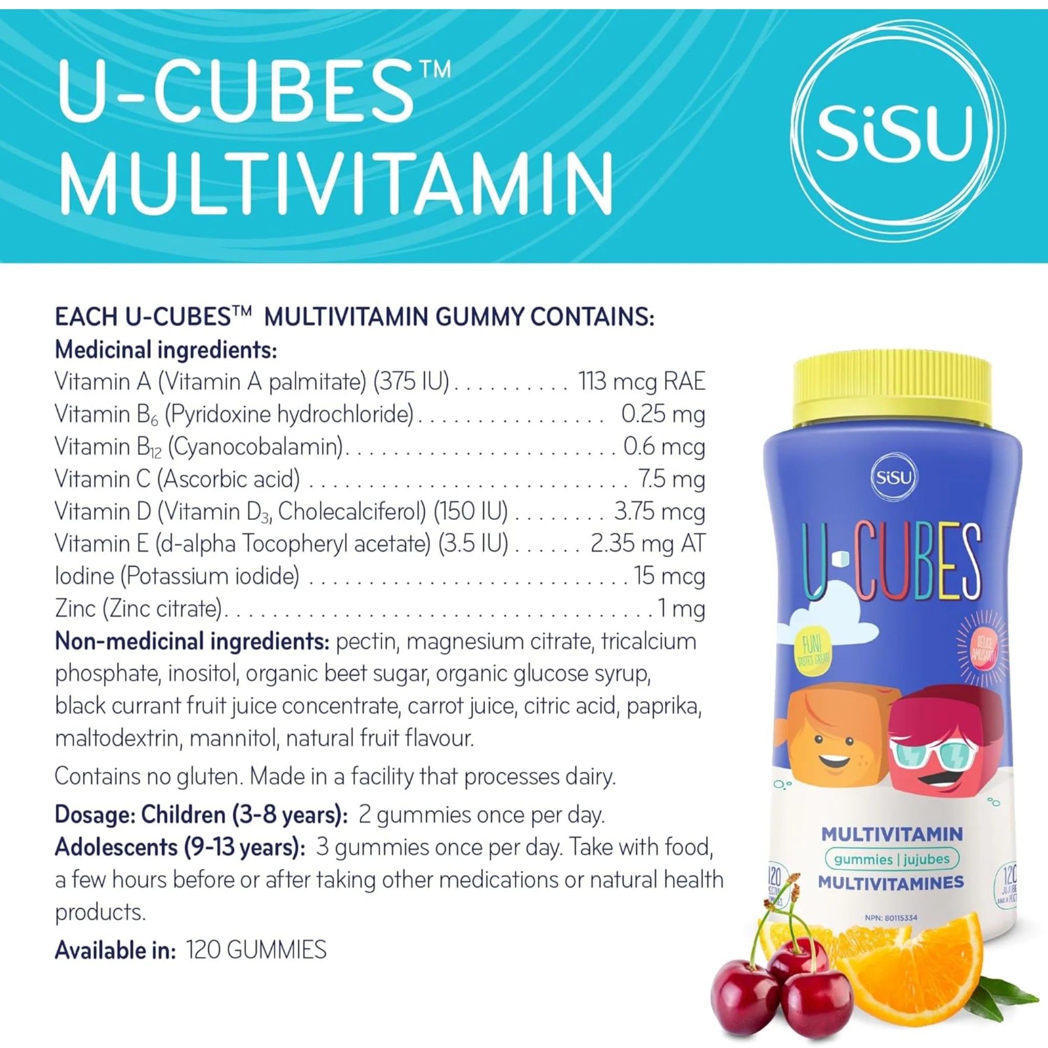 Sisu U-Cubes Multivitamin 120 Gummies