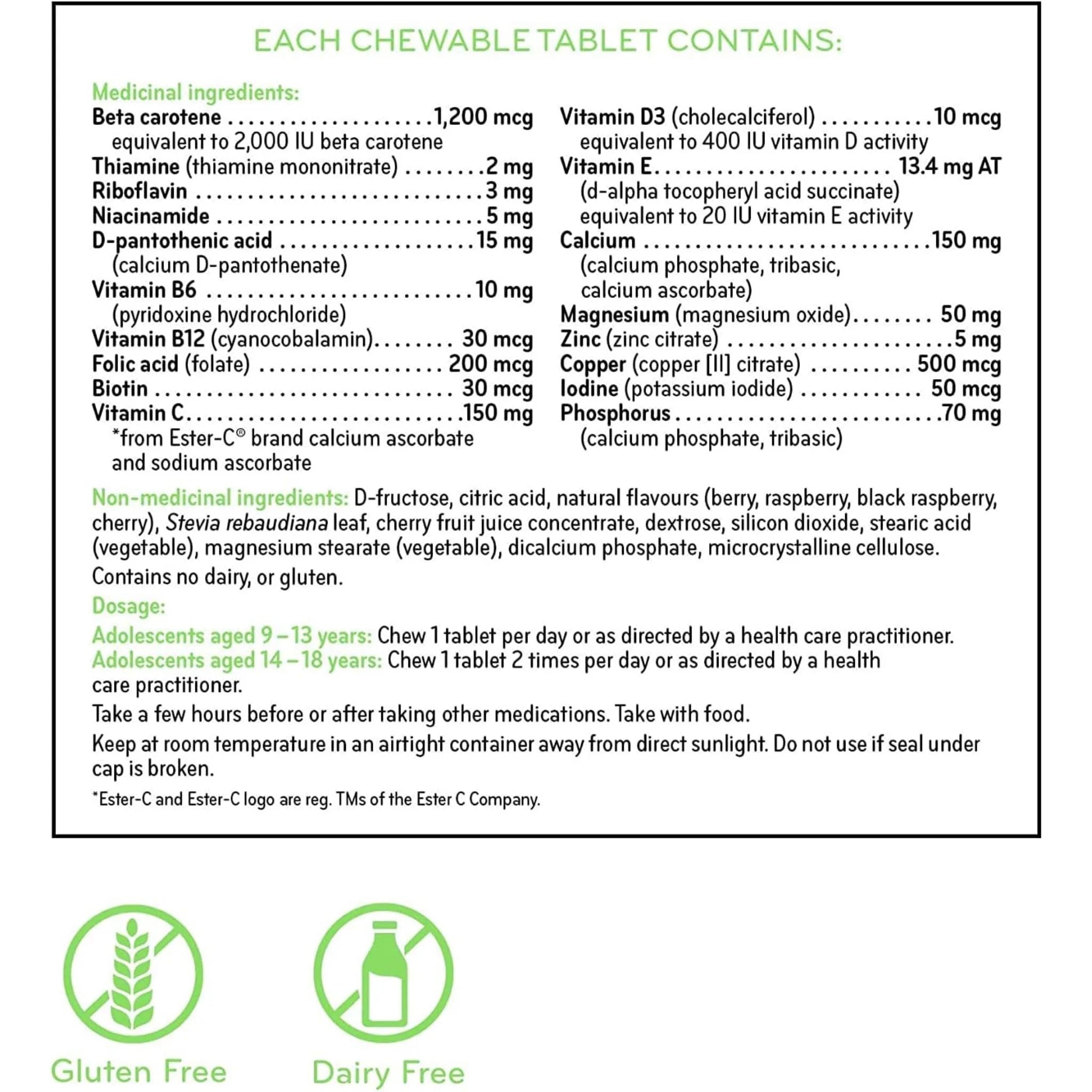 Sisu Wild Cherry Teens Multi 90 Chewable Tablets