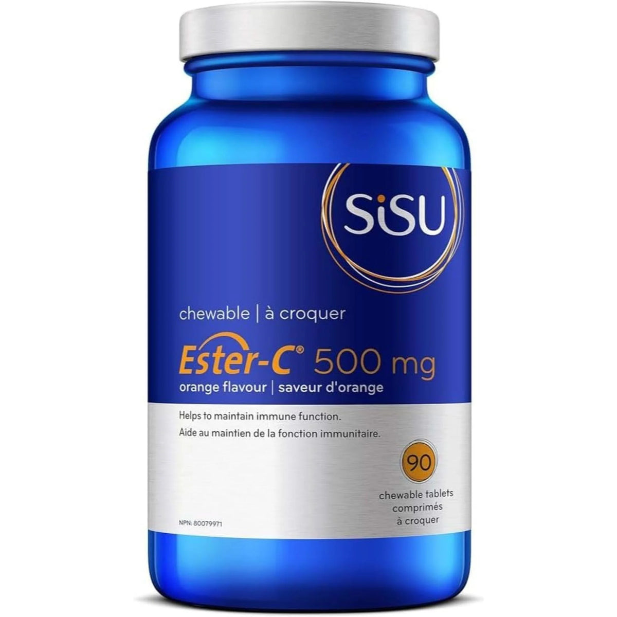 Sisu Orange Ester-C 500mg 90 Chewable Tablets