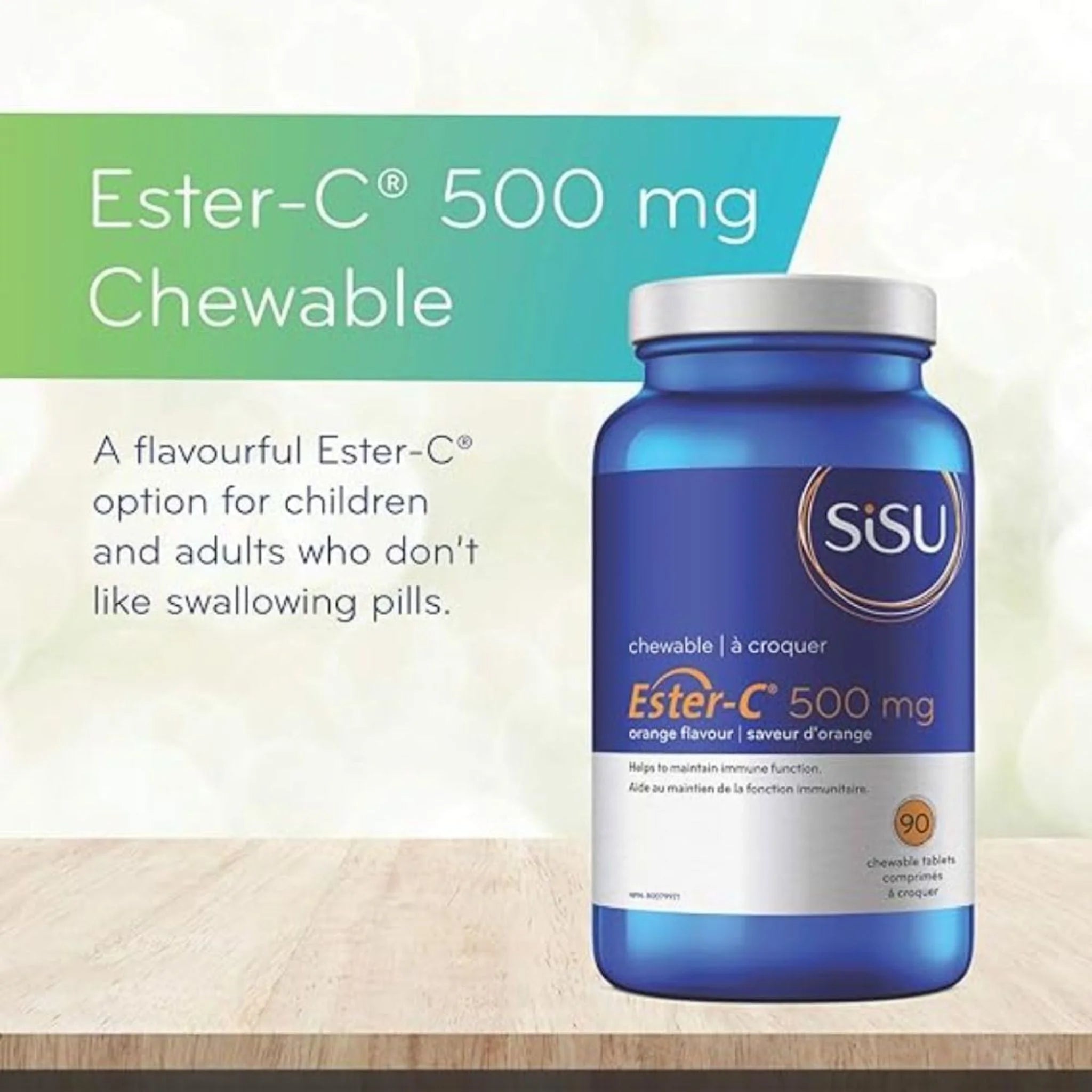 Sisu Orange Ester-C 500mg 90 Chewable Tablets