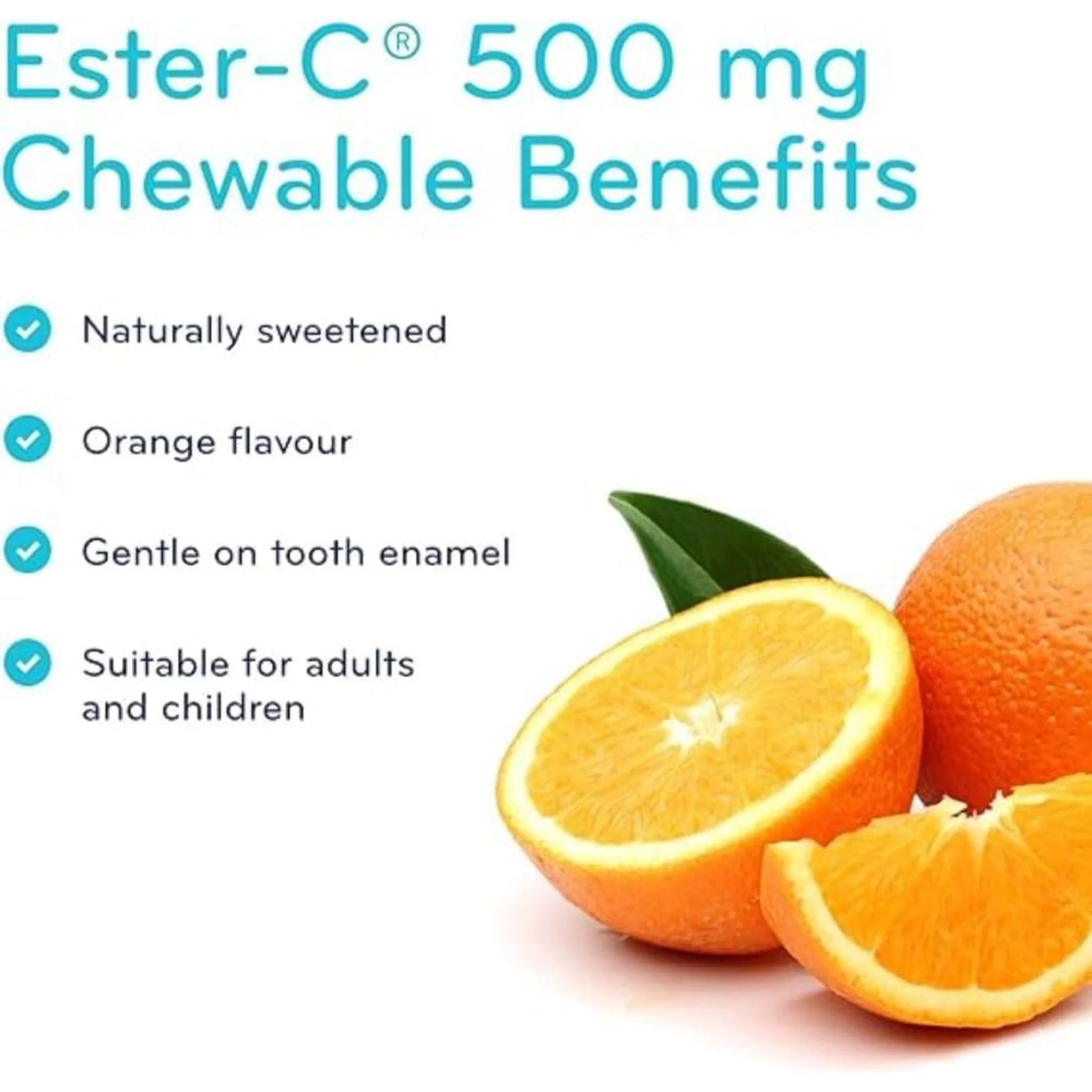 Sisu Orange Ester-C 500mg 90 Chewable Tablets