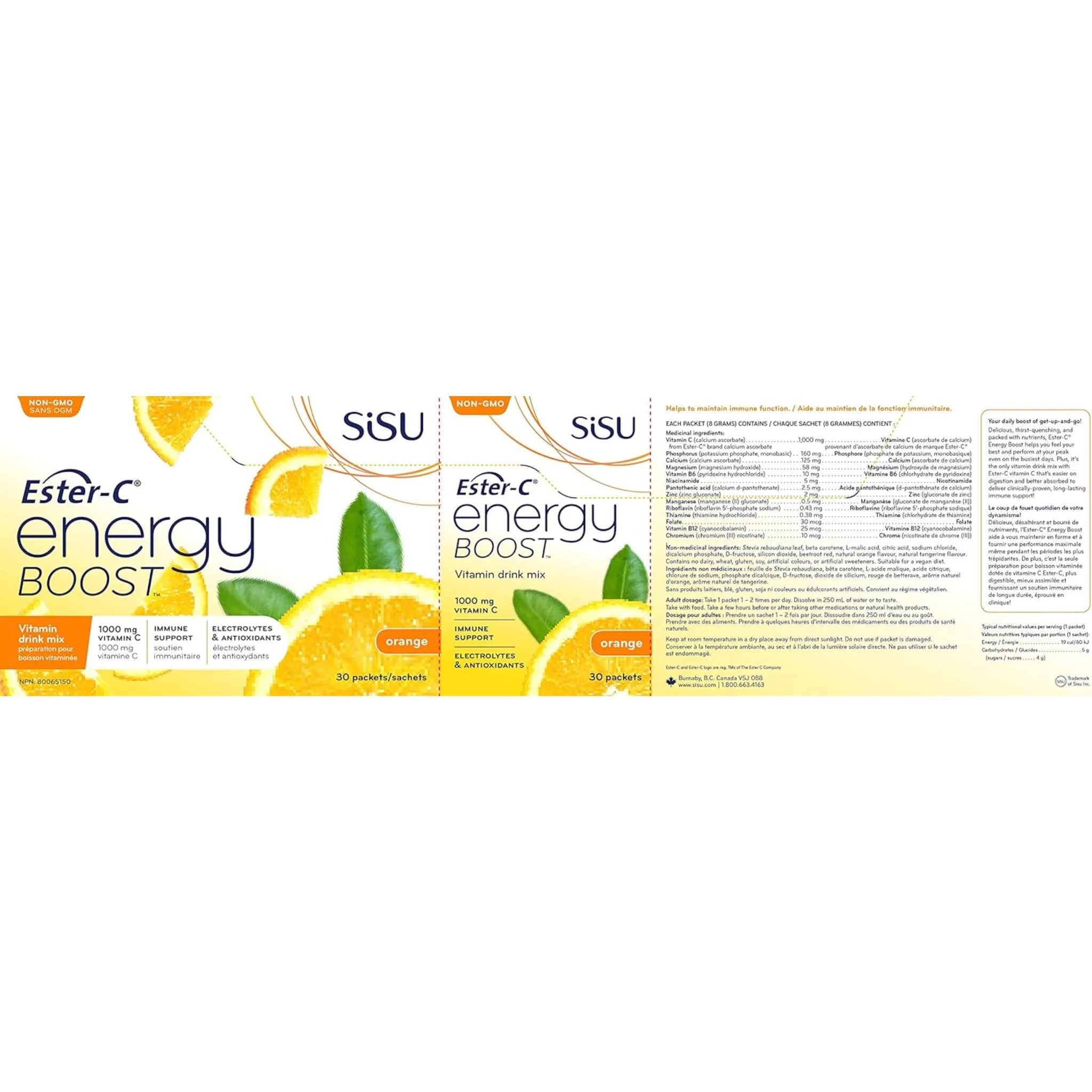 Sisu Ester-C Energy Boost Orange 30 Packets