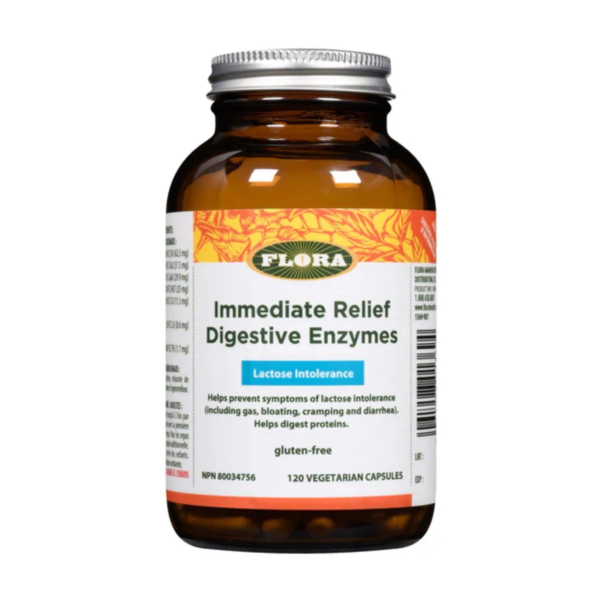 Flora Immediate Relief Digestive Enzyme 120 Veg Capsules - Nature's Source Inc