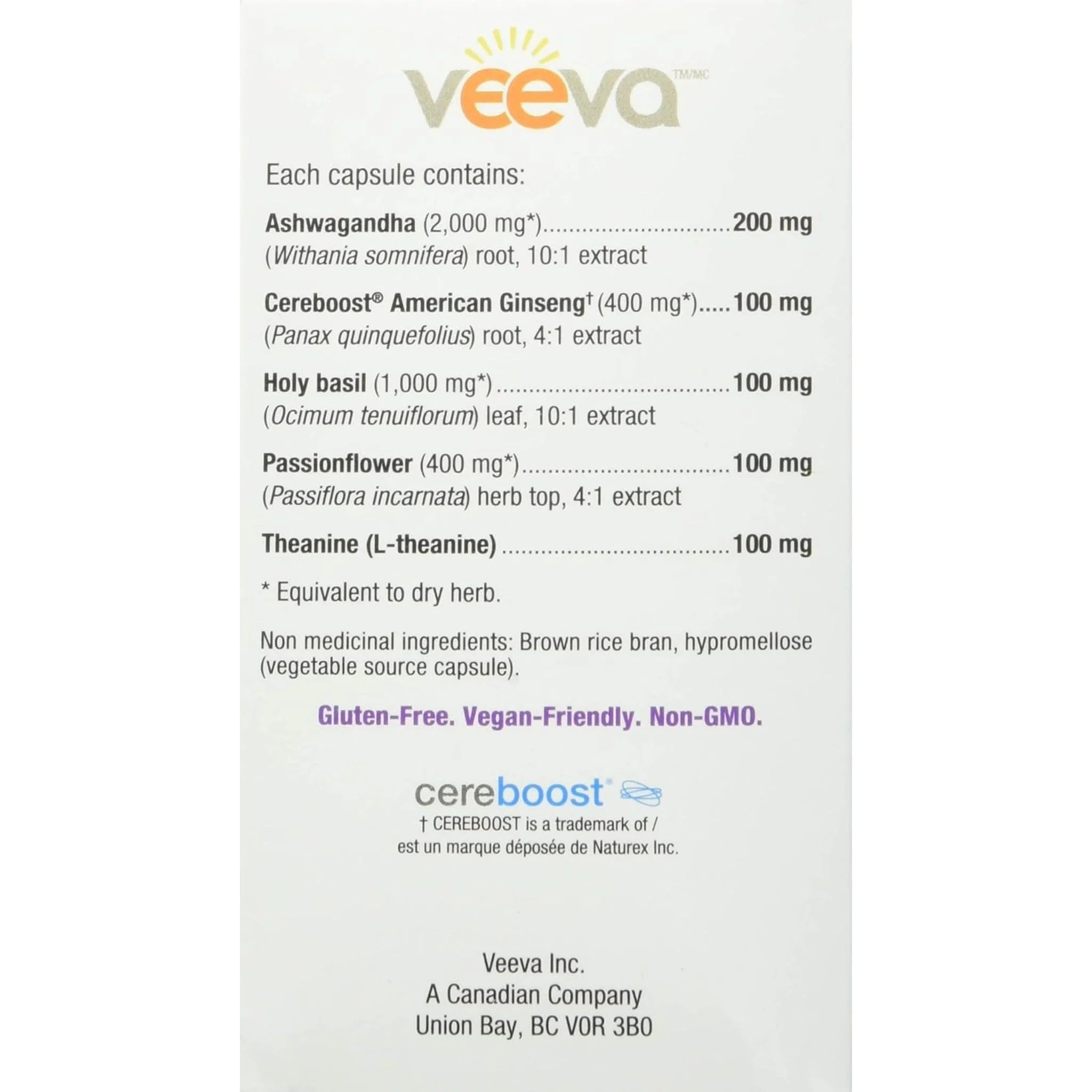 Veeva Anxiety Formula - 60 Veg Capsules