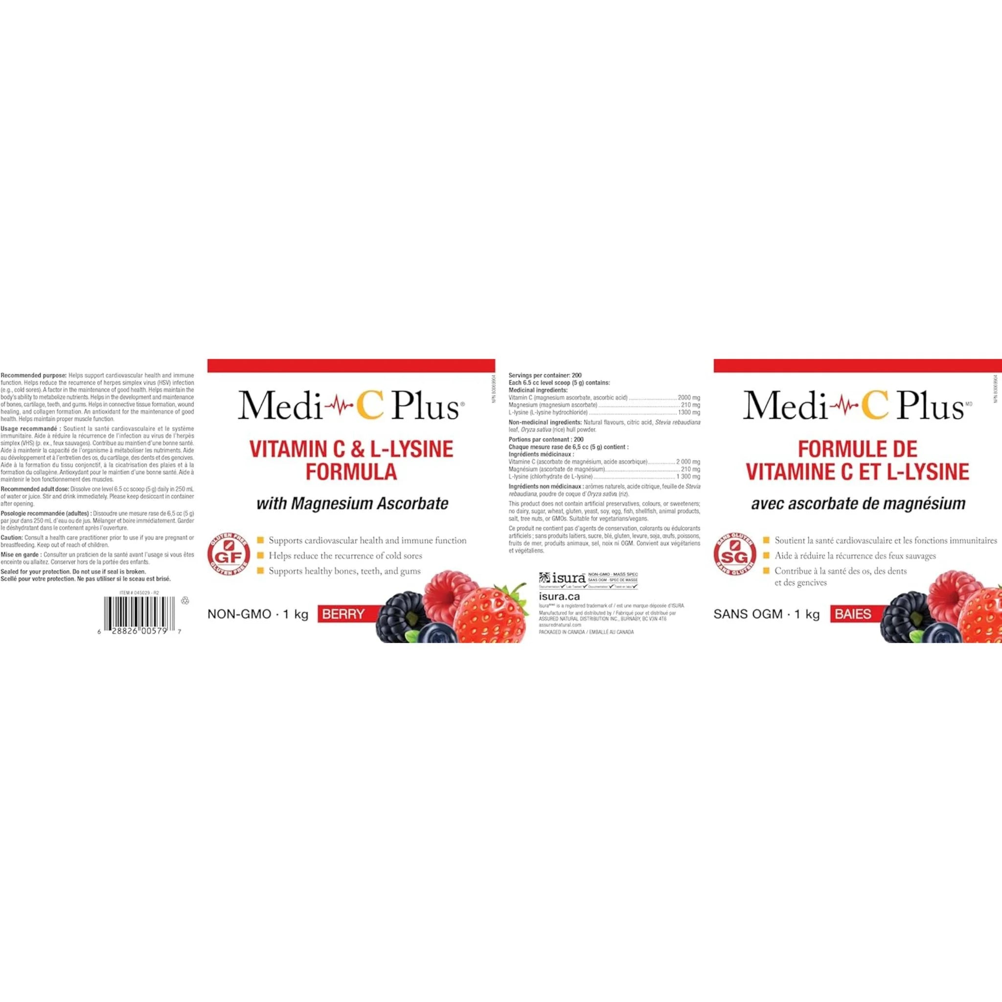Medi - C Plus With Magnesium Ascorbate Berry 1kg - Nature's Source Inc