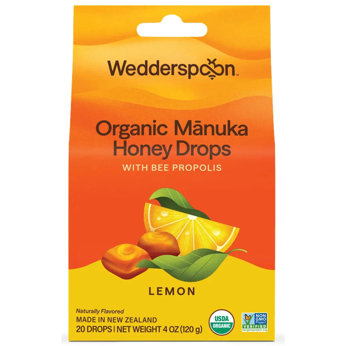 Wedderspoon Manuka Honey Drops (Lemon with Bee Propolis) - 120g