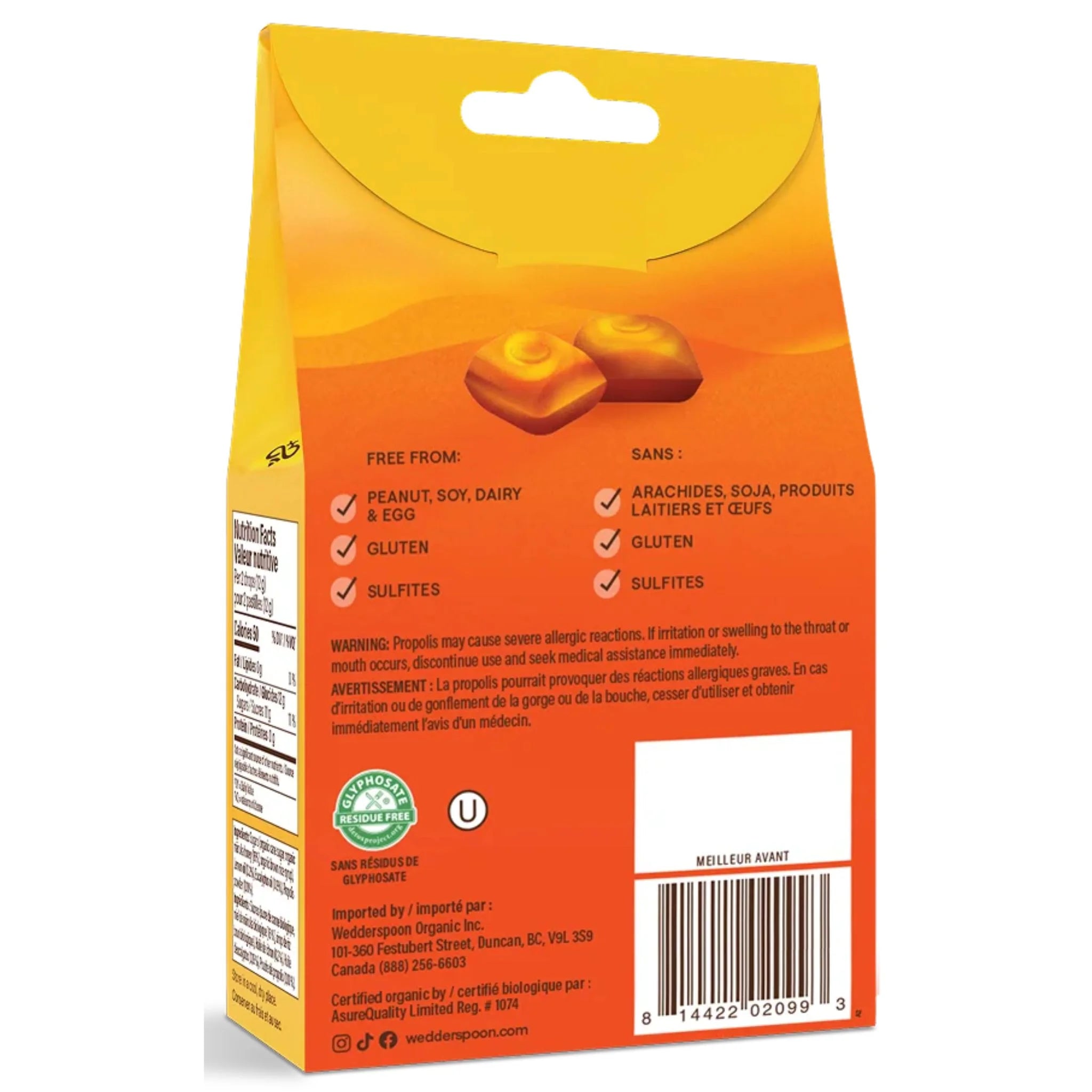 Wedderspoon Manuka Honey Drops (Lemon with Bee Propolis) - 120g