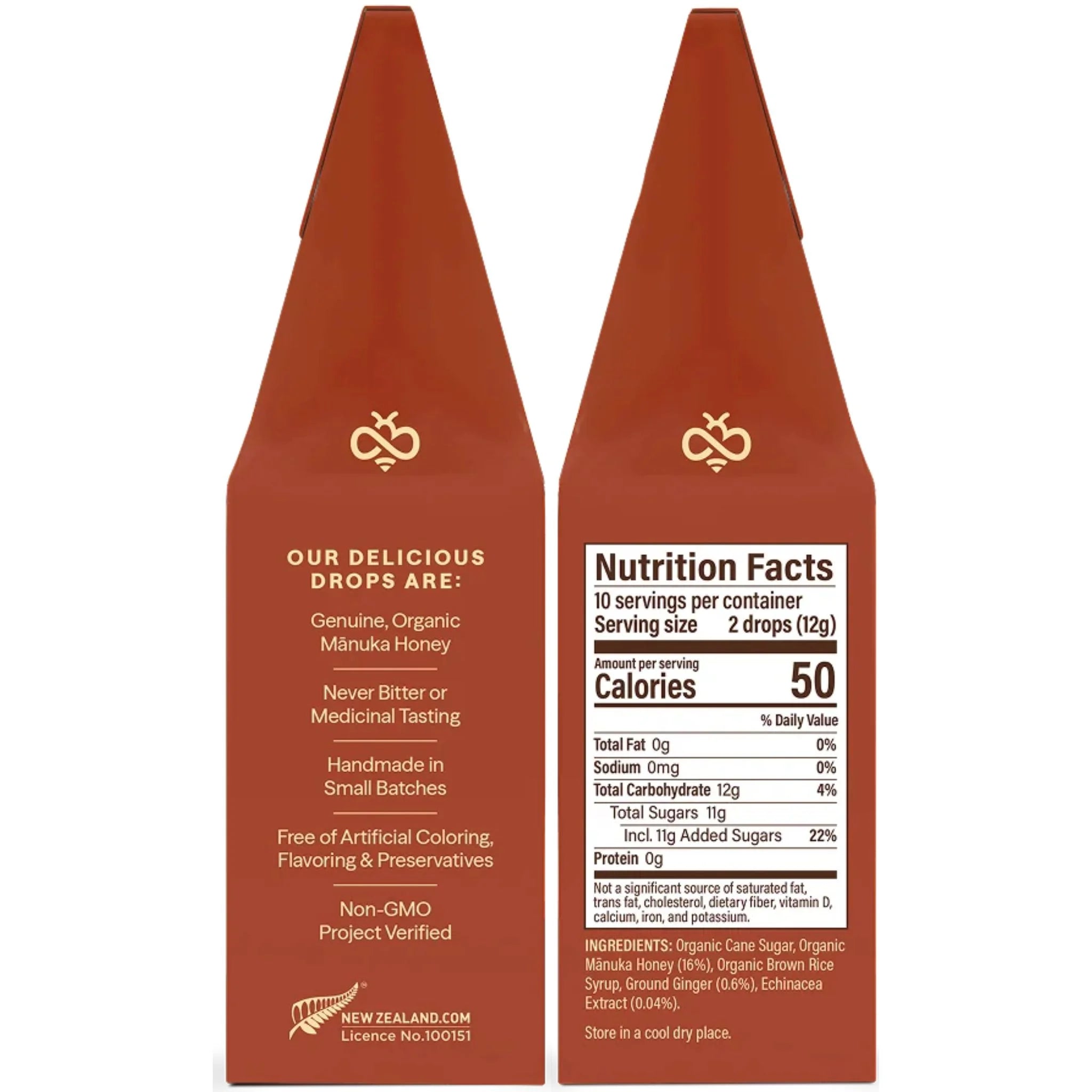 Wedderspoon Manuka Ginger Honey Drops 120g