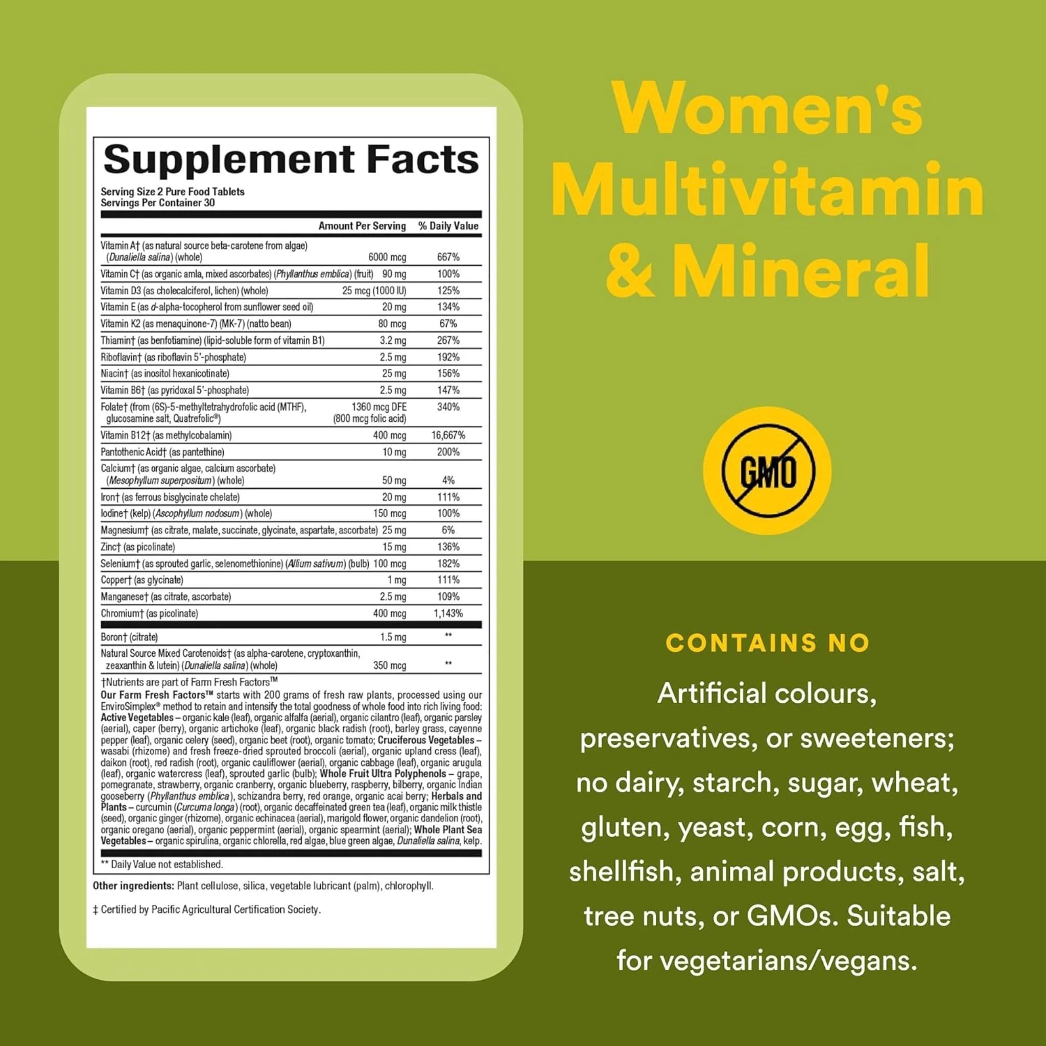 Natural Factors Whole Earth & Sea Women's Multi (60 t)