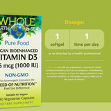Natural Factors Vegan Vitamin D3 1000 IU - 90 Veggie Capsules