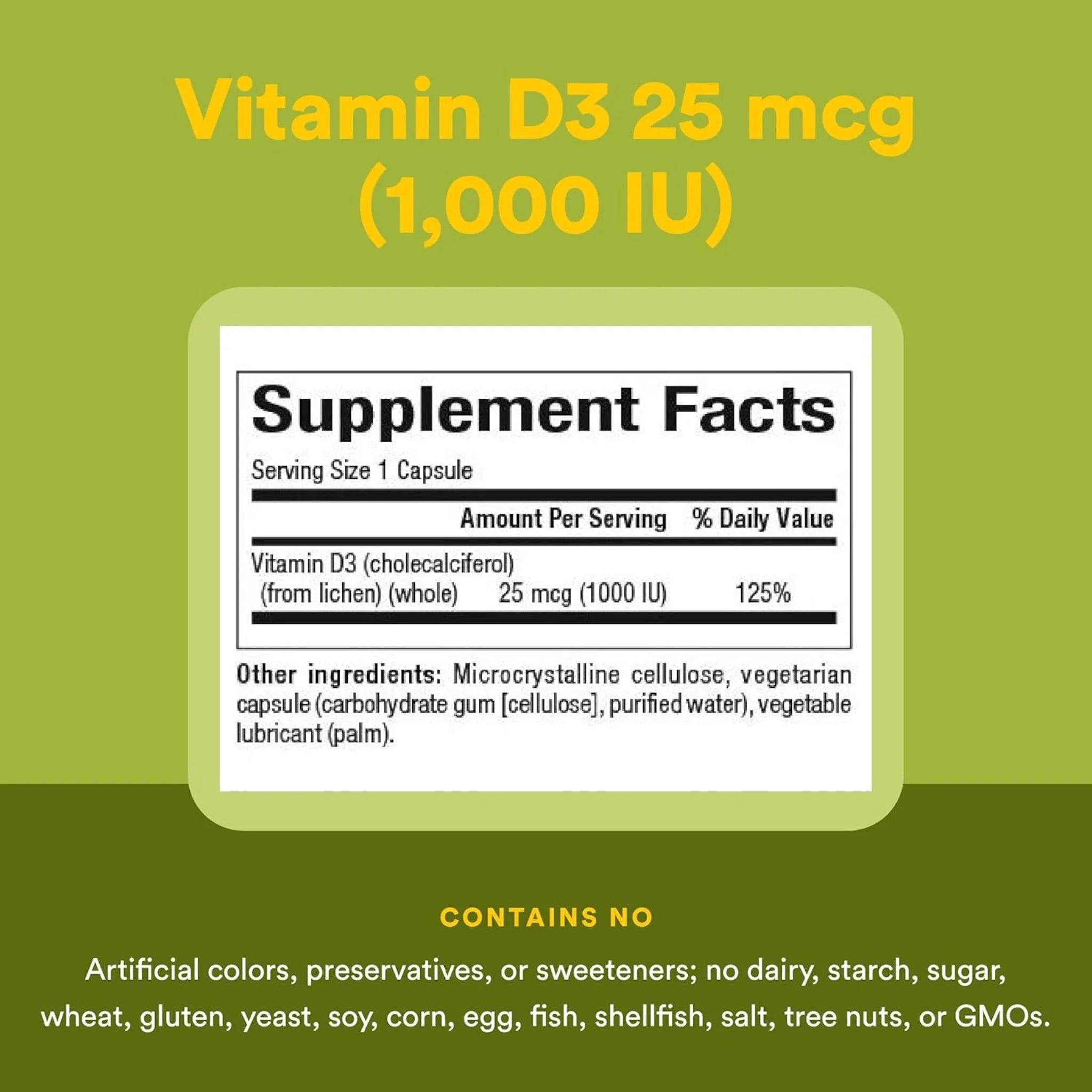 Natural Factors Vegan Vitamin D3 1000 IU - 90 Veggie Capsules