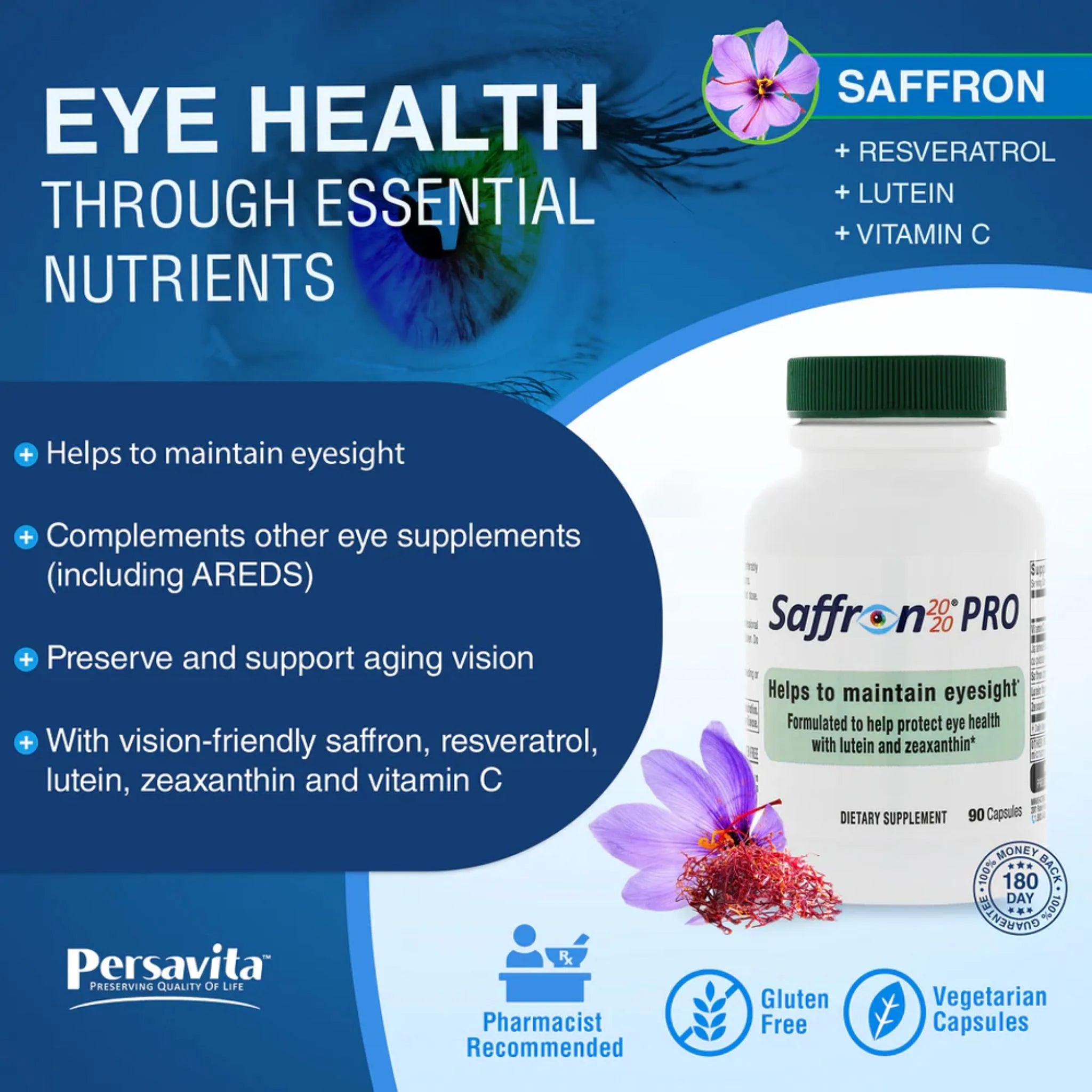 Saffron 20 - 20 Eye Pro 600mg 90c - Nature's Source Inc