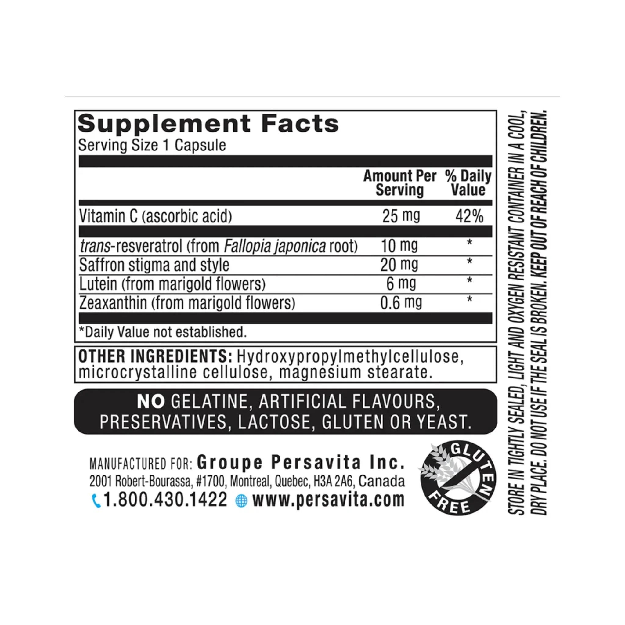 Saffron 20 - 20 Eye Pro 600mg 90c - Nature's Source Inc