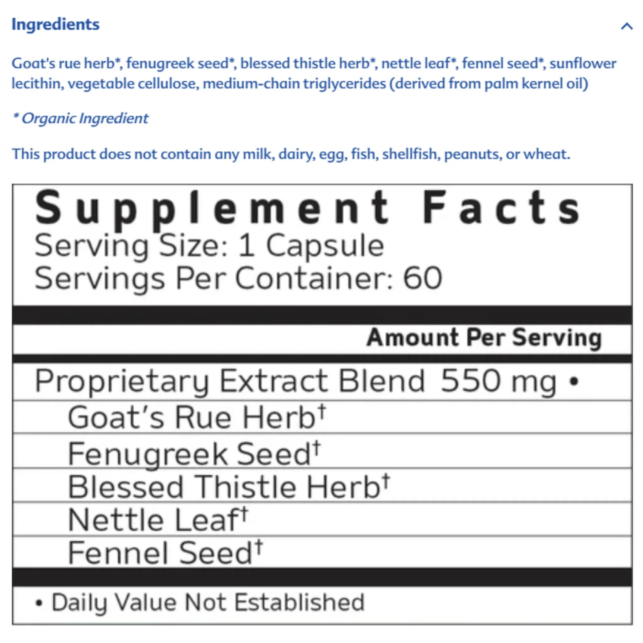 Motherlove More Milk Special Blend 60 Liquid Capsules