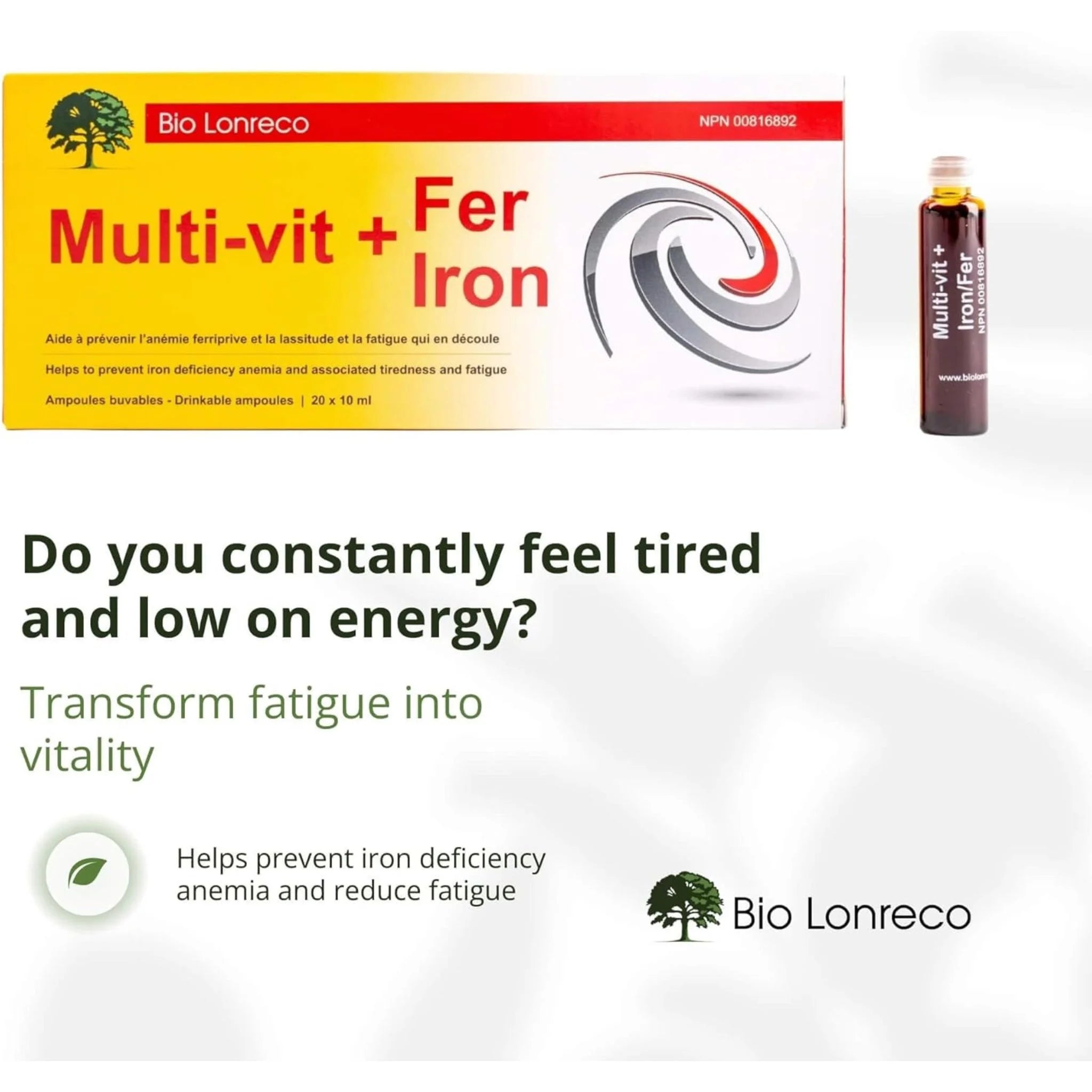 Bio Lonreco Multi - vit Iron 20x (10ml) - Nature's Source Inc