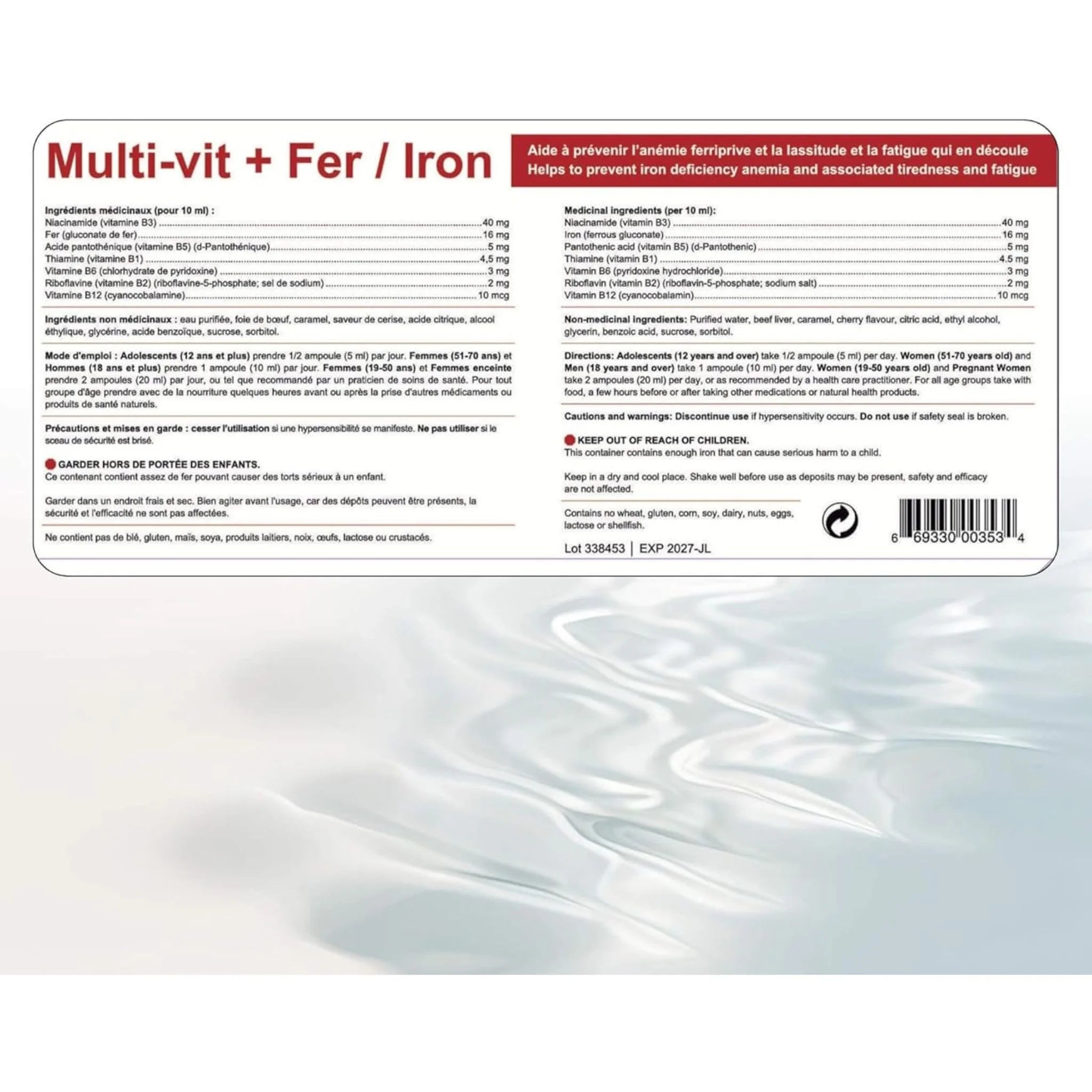 Bio Lonreco Multi - vit Iron 20x (10ml) - Nature's Source Inc